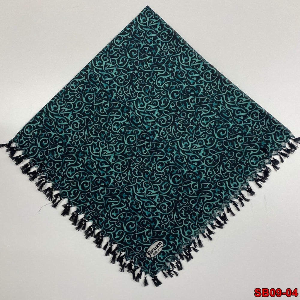 Firuze Boncuklu Cotton Eşarp(sb09-04)