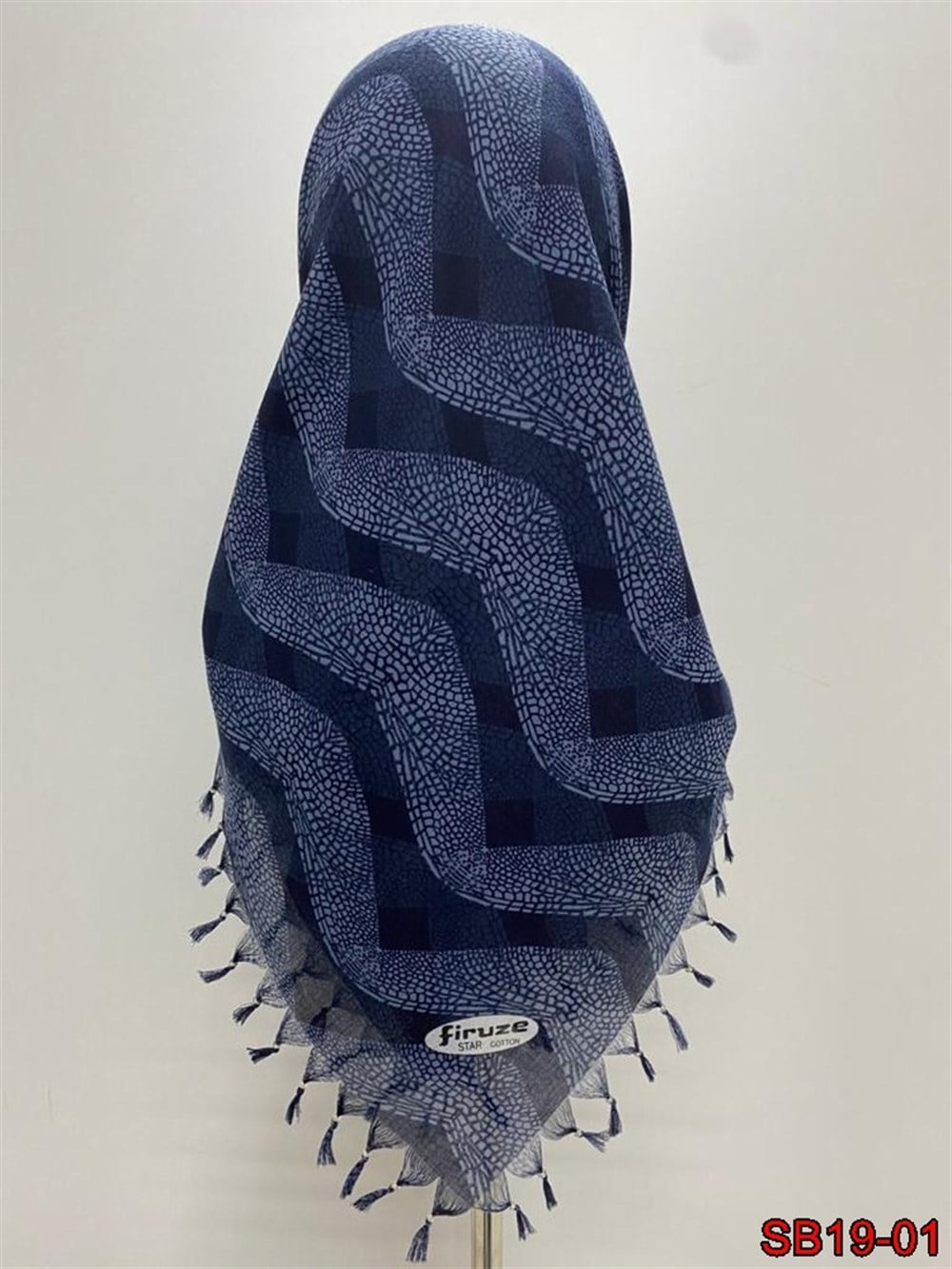 Firuze Boncuklu Cotton Eşarp(sb19-01)