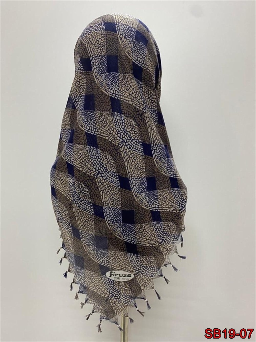 Firuze Boncuklu Cotton Eşarp(sb19-07)