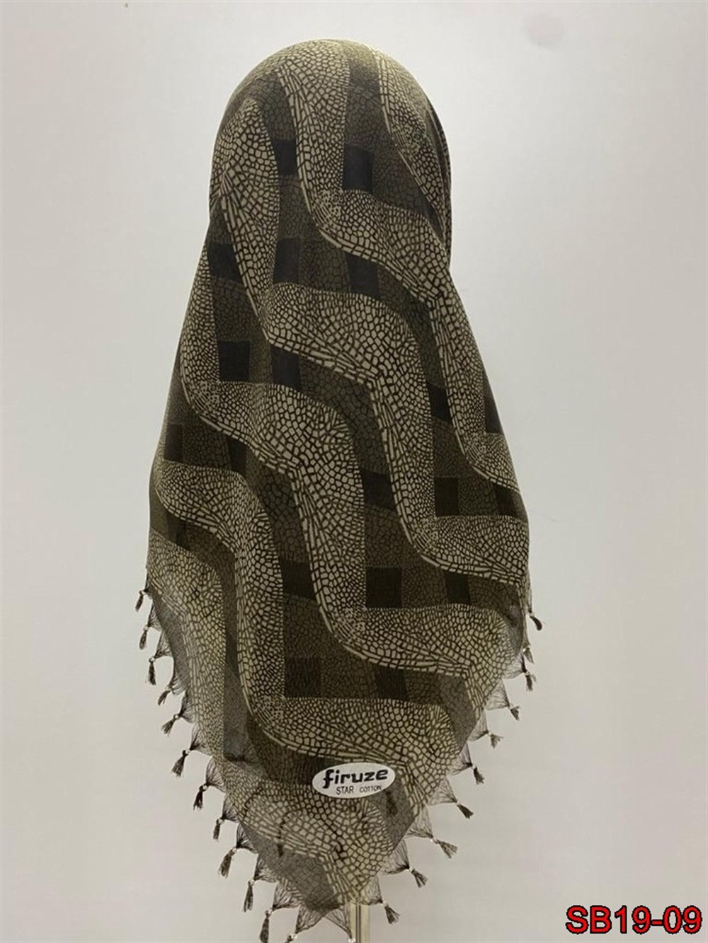 Firuze Boncuklu Cotton Eşarp(sb19-09)