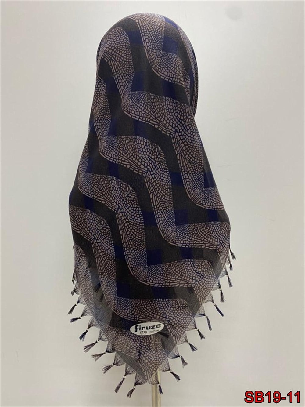 Firuze Boncuklu Cotton Eşarp(sb19-11)