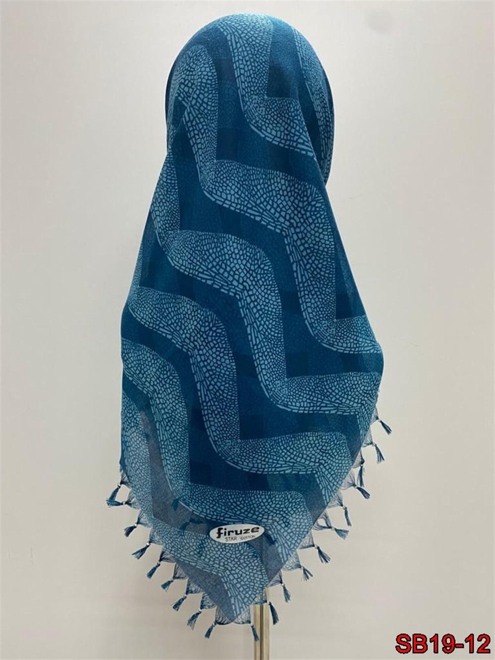 Firuze Boncuklu Cotton Eşarp(sb19-12)