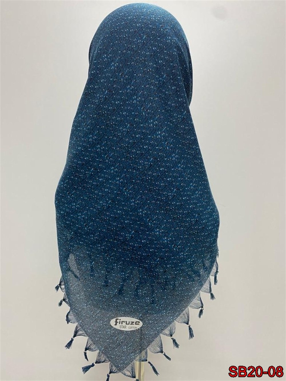 Firuze Boncuklu Cotton Eşarp(sb20-08)