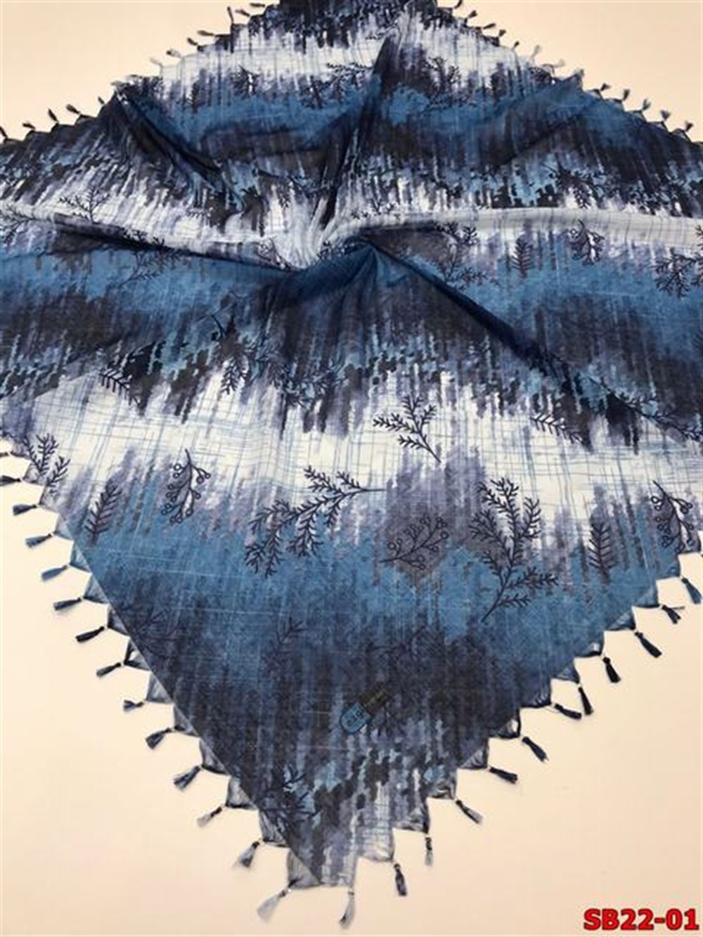 Firuze Boncuklu Cotton Eşarp(sb22-01)