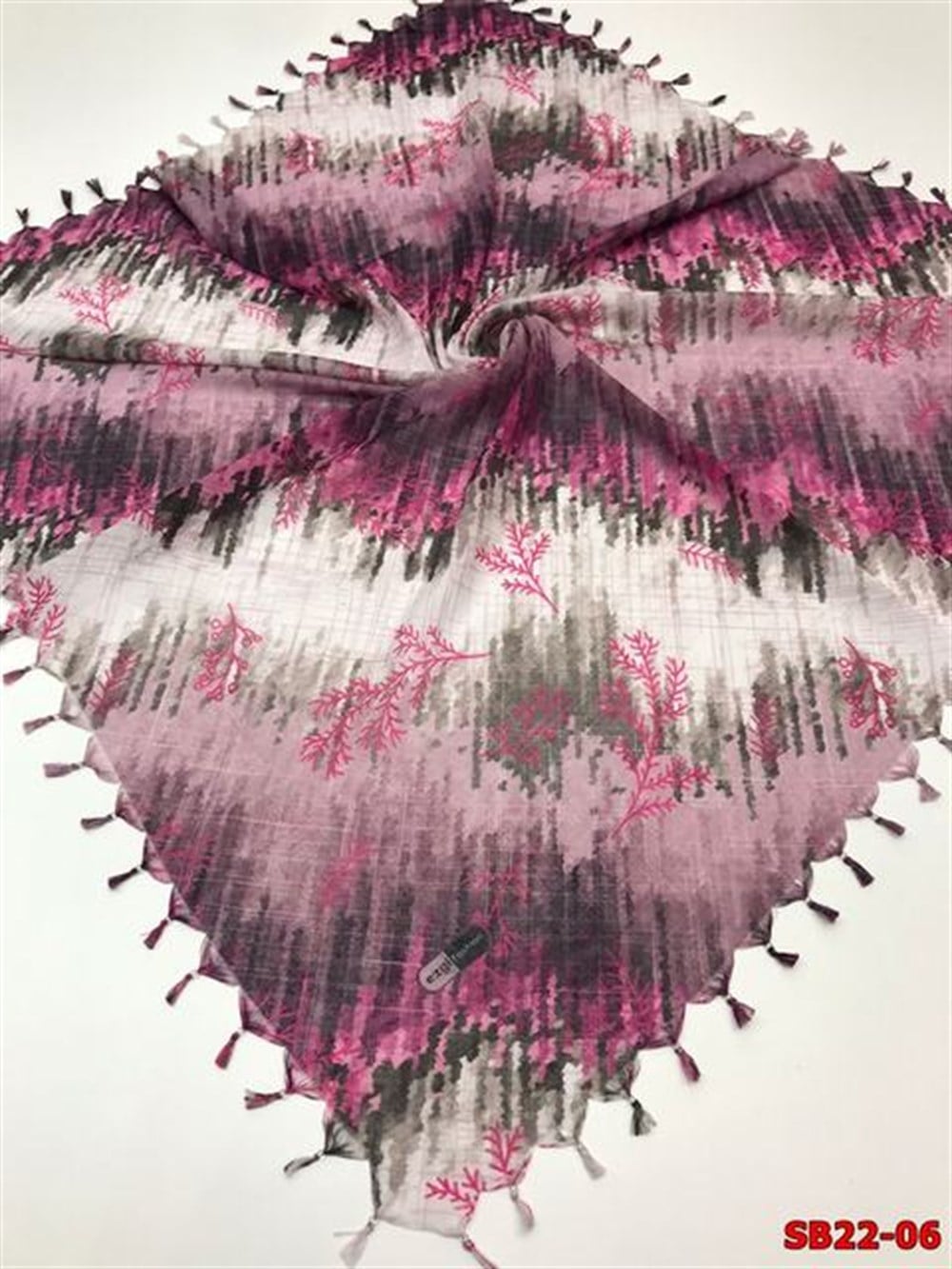 Firuze Boncuklu Cotton Eşarp(sb22-06)