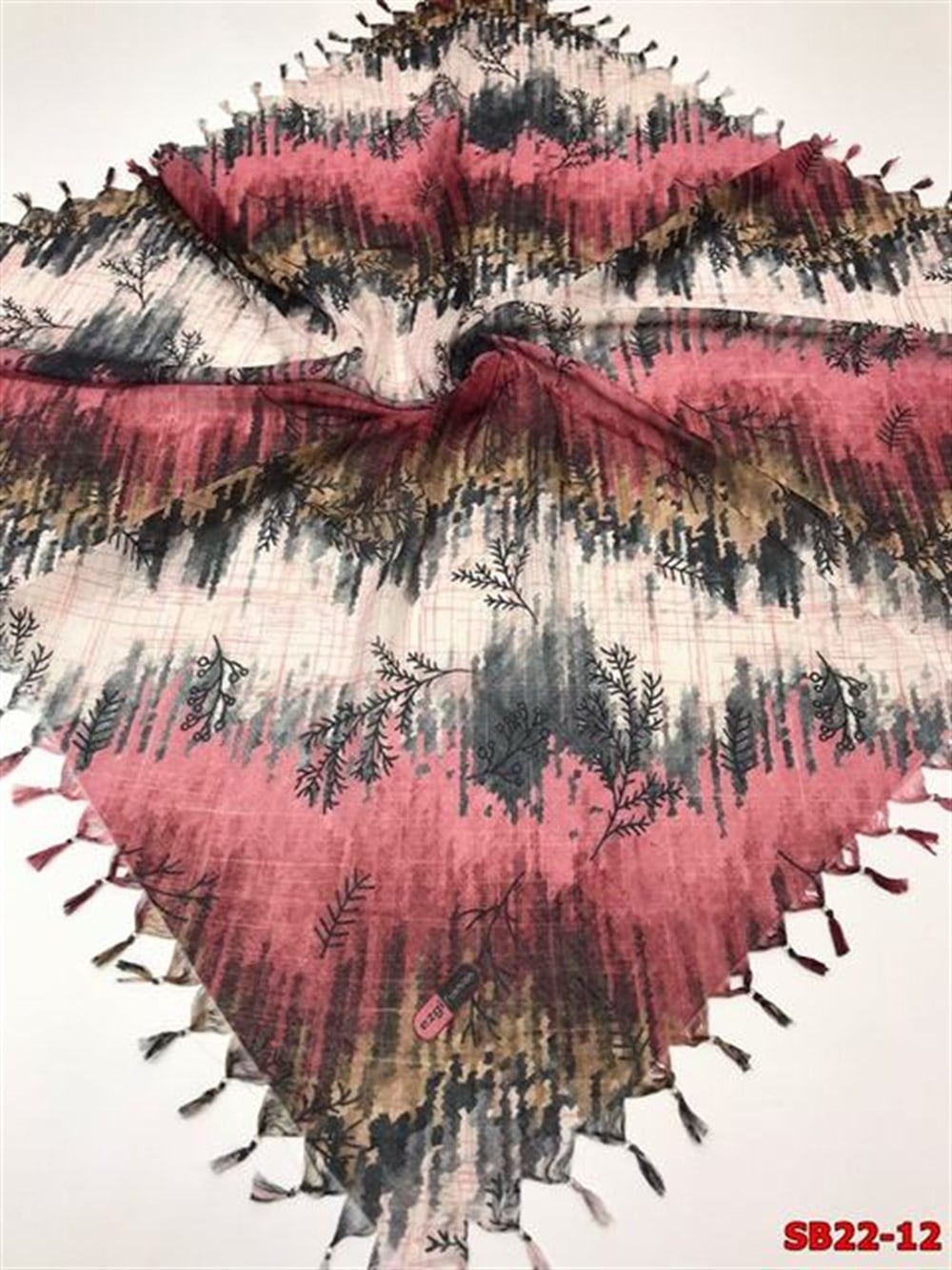 Firuze Boncuklu Cotton Eşarp(sb22-12)
