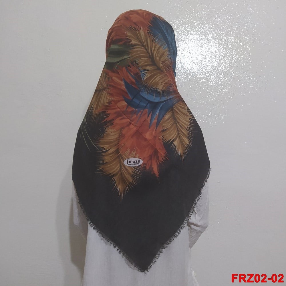 Firuze Flamlı Cotton Eşarp (frz02-02)