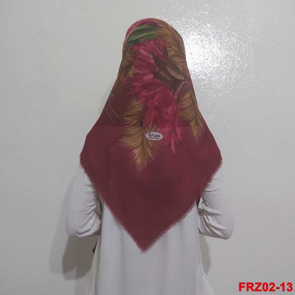 Firuze Flamlı Cotton Eşarp (frz02-13)
