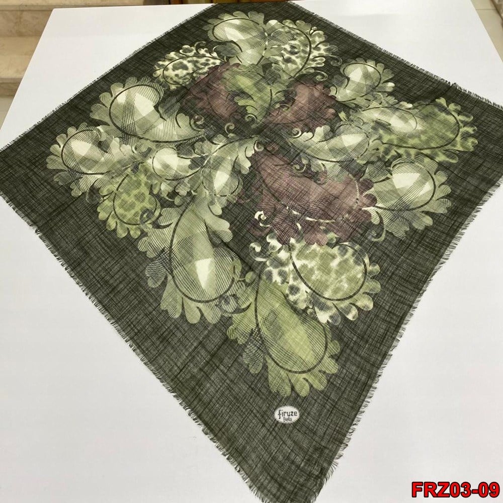 Firuze Flamlı Cotton Eşarp (frz03-09)
