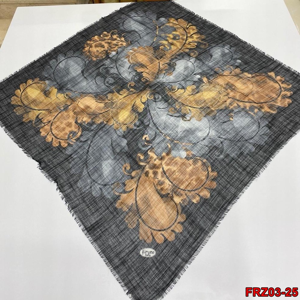 Firuze Flamlı Cotton Eşarp (frz03-25)