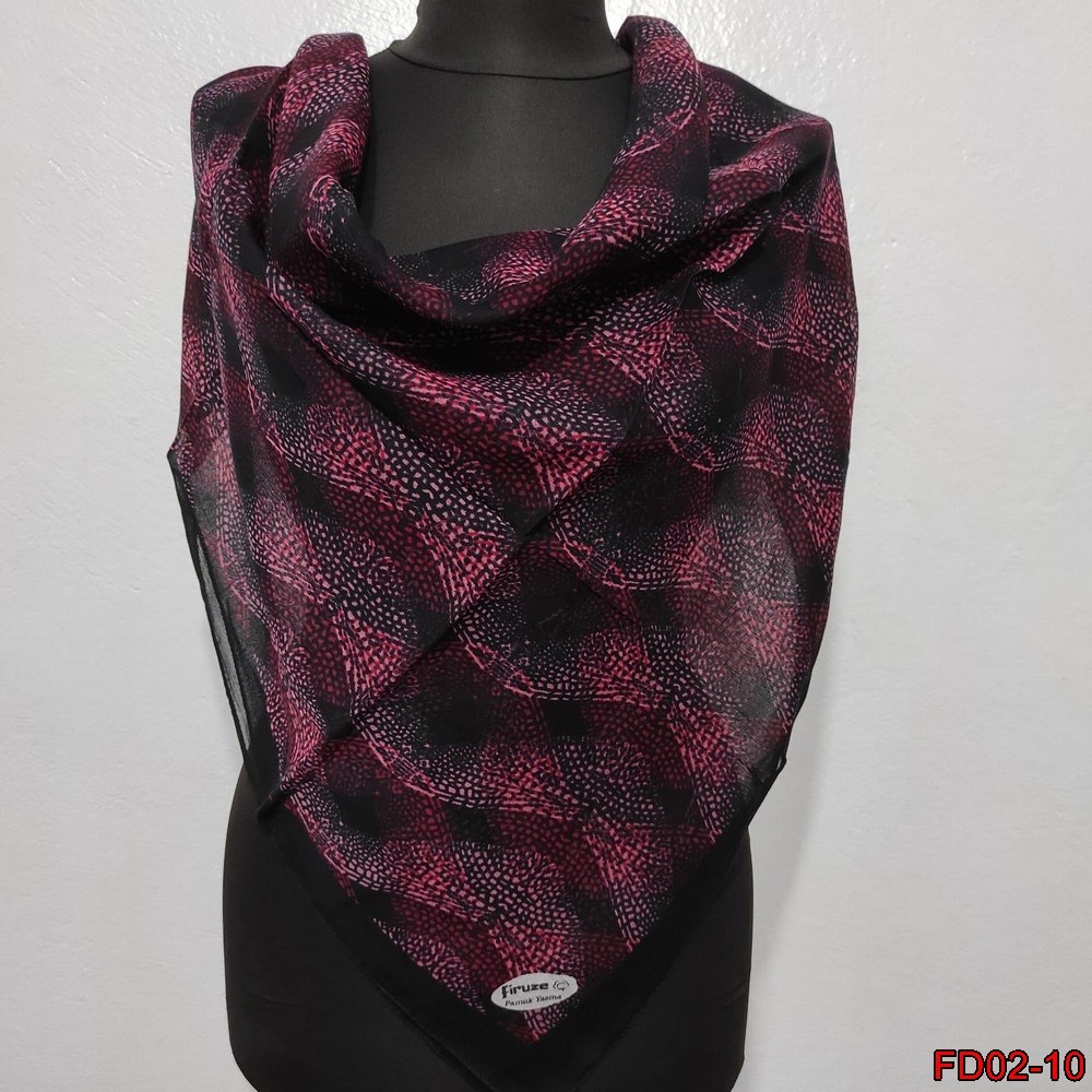 Firuze Kenarı Dikişli Pamuk Yazma(FD02-10)