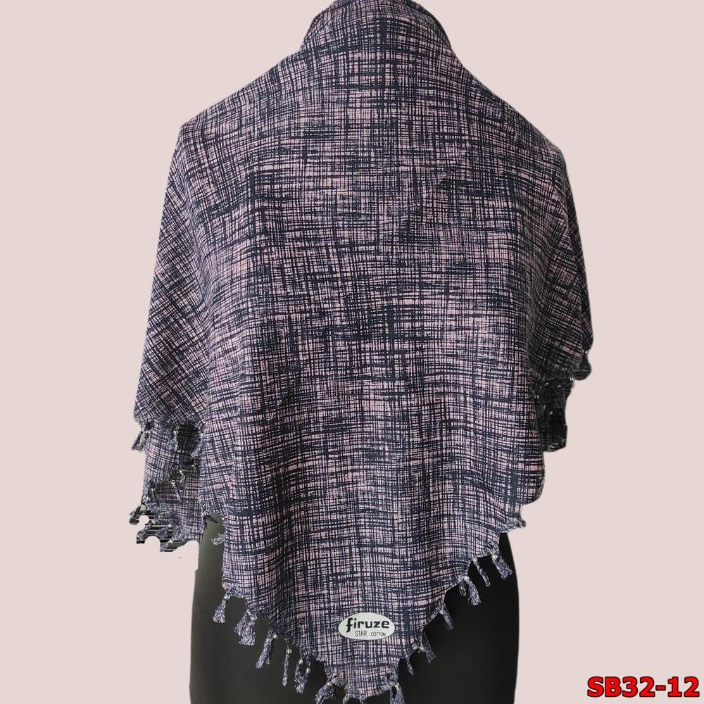 Firuze Sökme Boncuklu Cotton Eşarp(sb32-12)