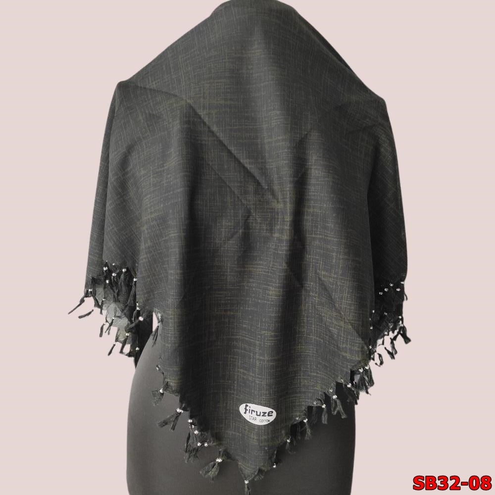 Firuze Sökme Boncuklu Cotton Eşarp(sb32-08)