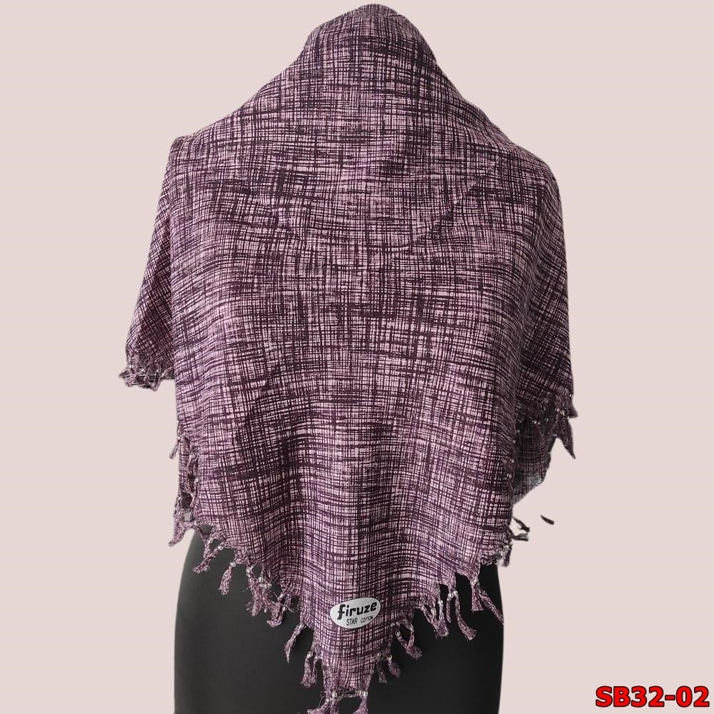 Firuze Sökme Boncuklu Cotton Eşarp(sb32-02)