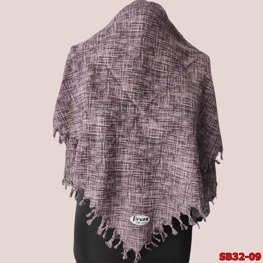 Firuze Sökme Boncuklu Cotton Eşarp(sb32-09)
