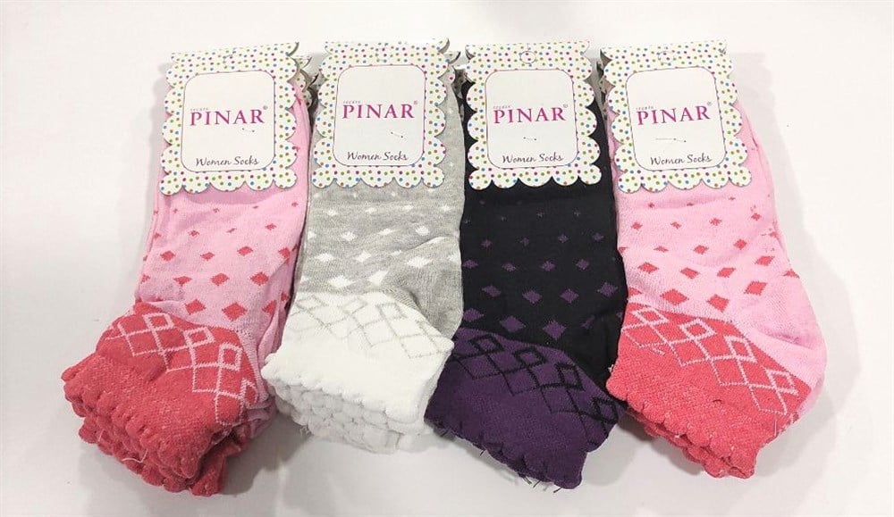 Pınar Kadın Penye Patik Çorap 12'li Paket (KC01-09)