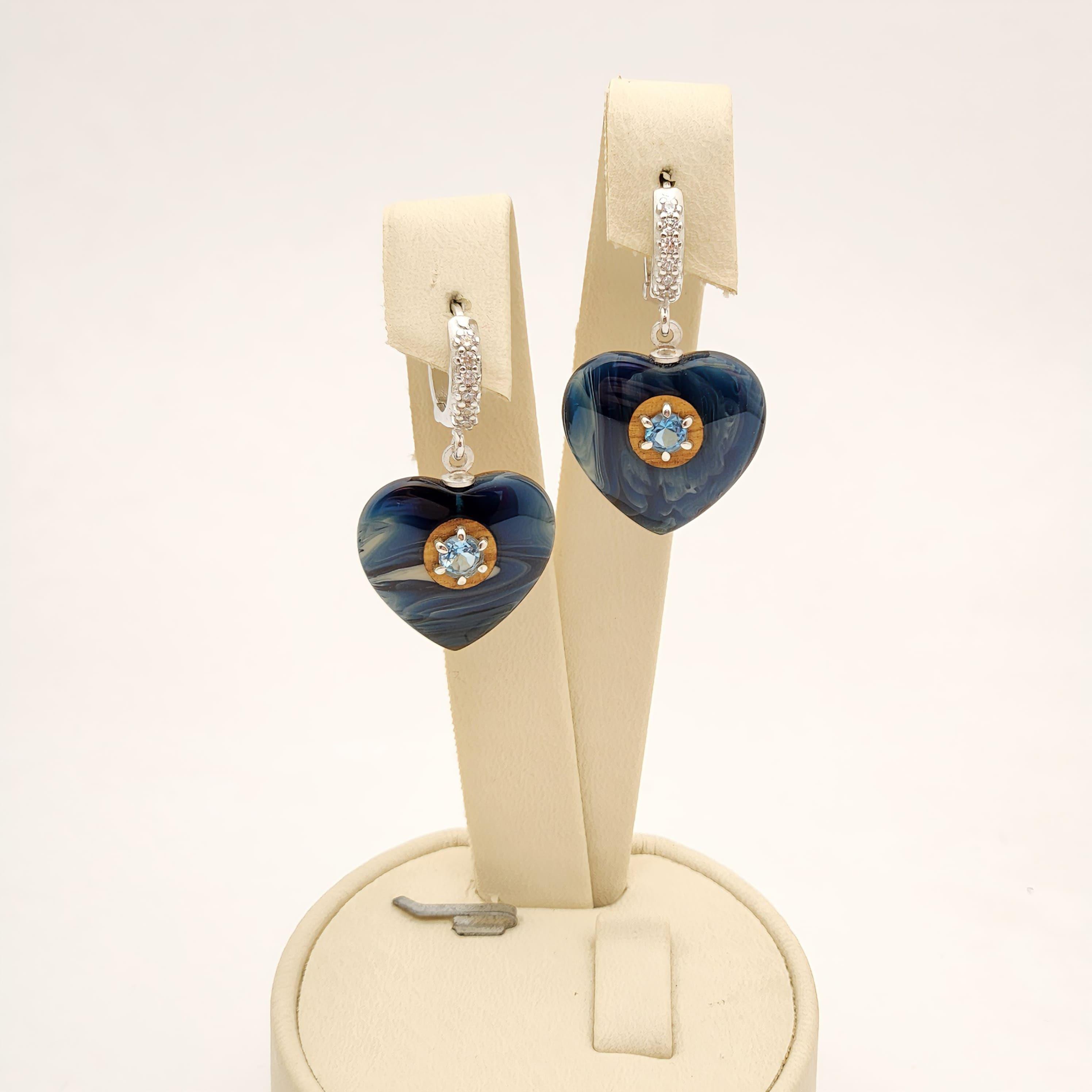 Swiss Blue Topaz Bakalit Gümüş Set 