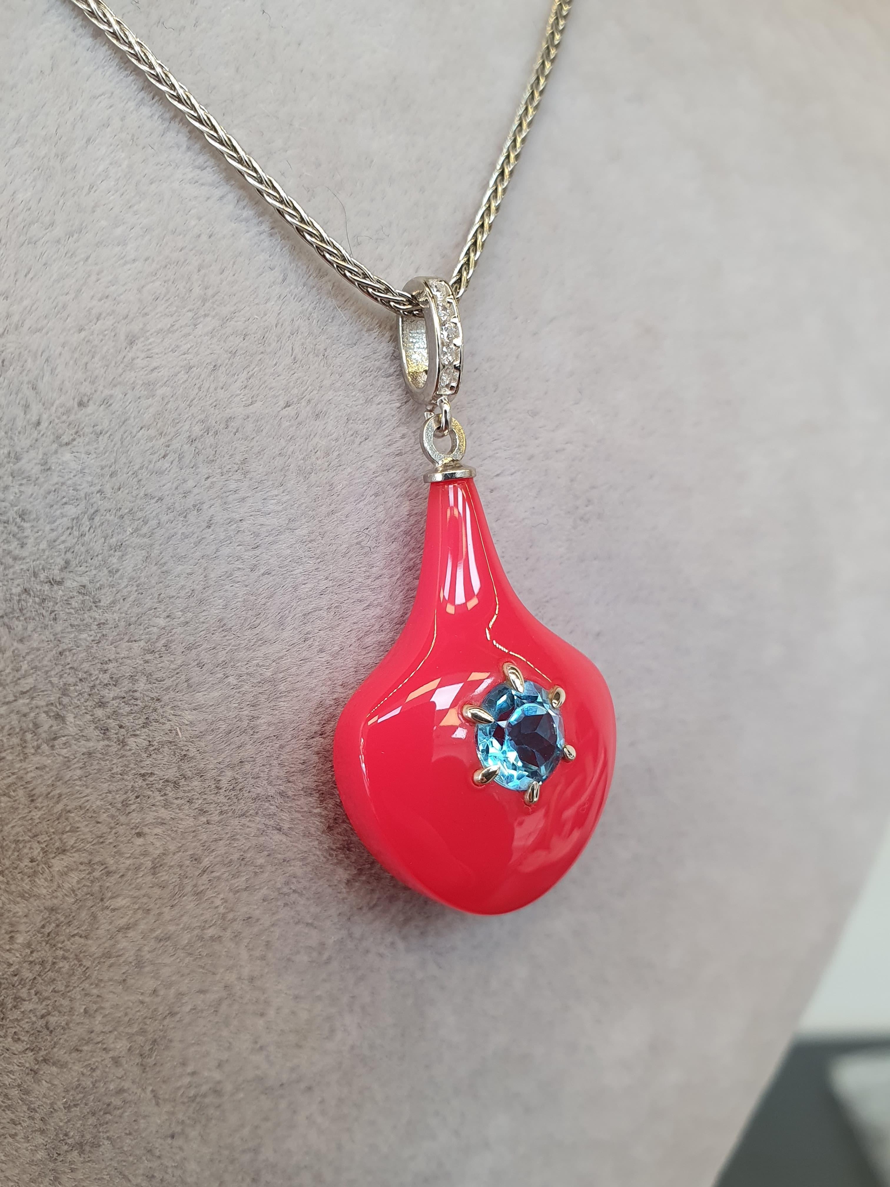 Swiss Blue Topaz Bakalit Gümüş Set