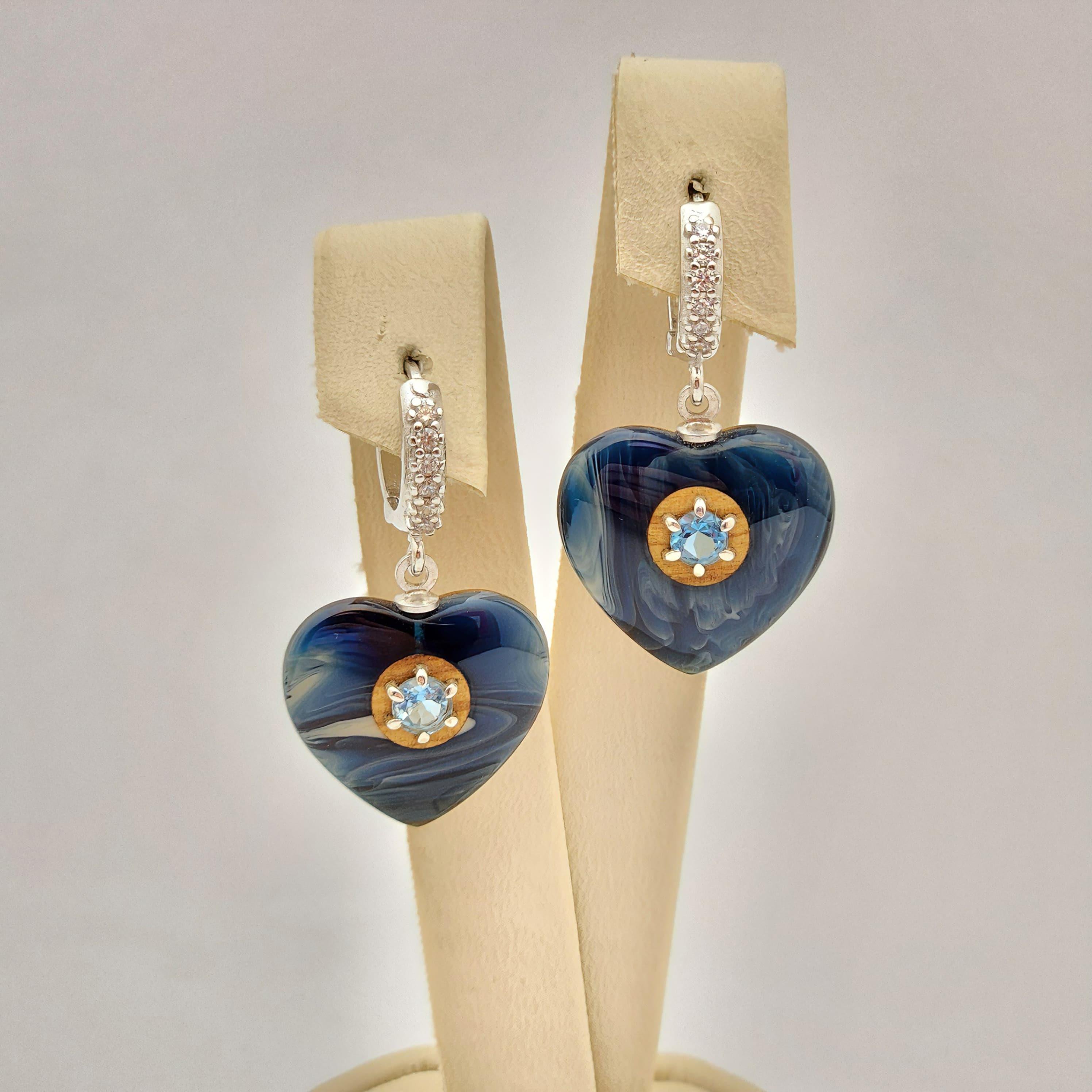 Swiss Blue Topaz Bakalit Gümüş Set 