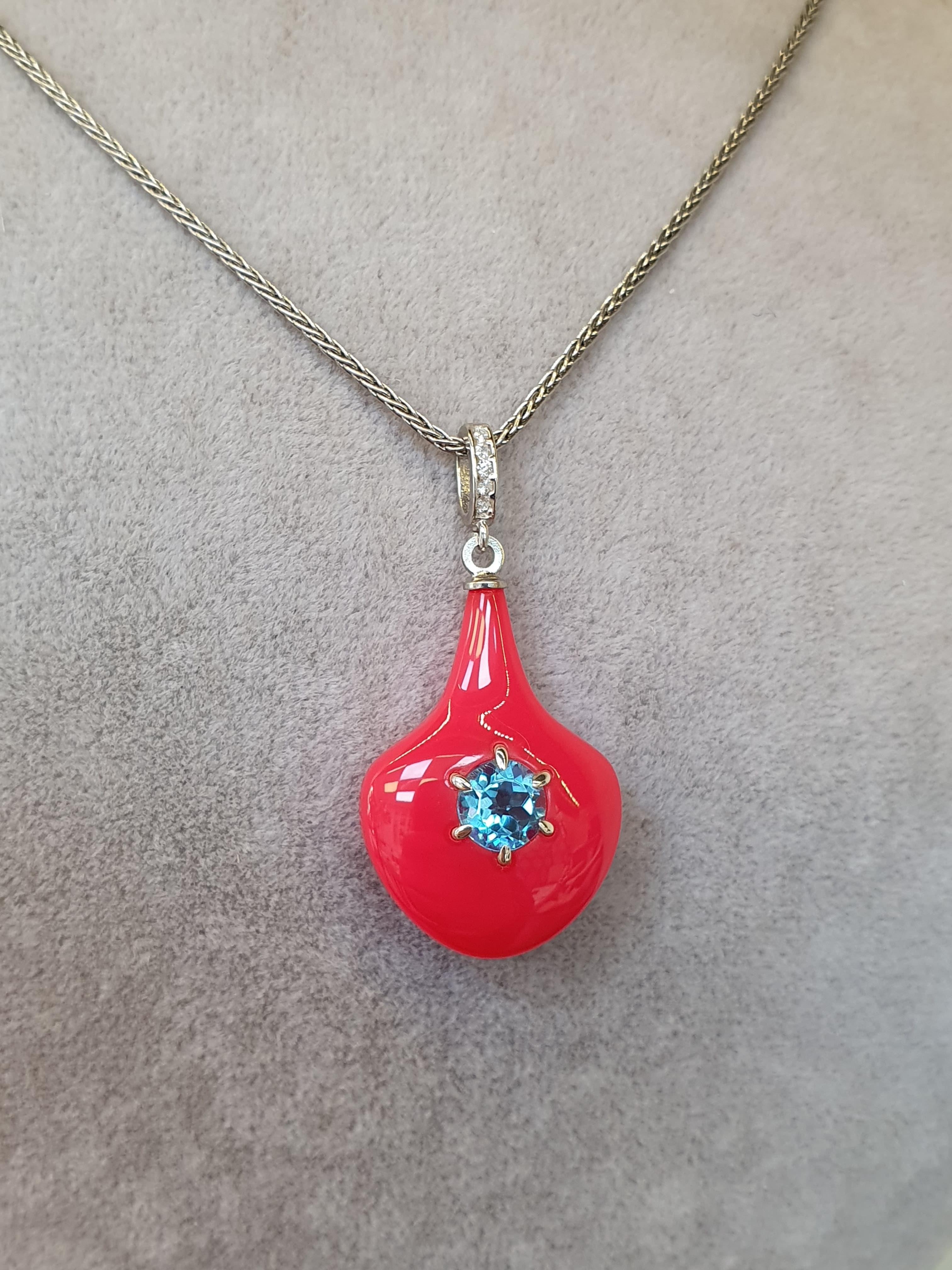 Swiss Blue Topaz Bakalit Gümüş Set