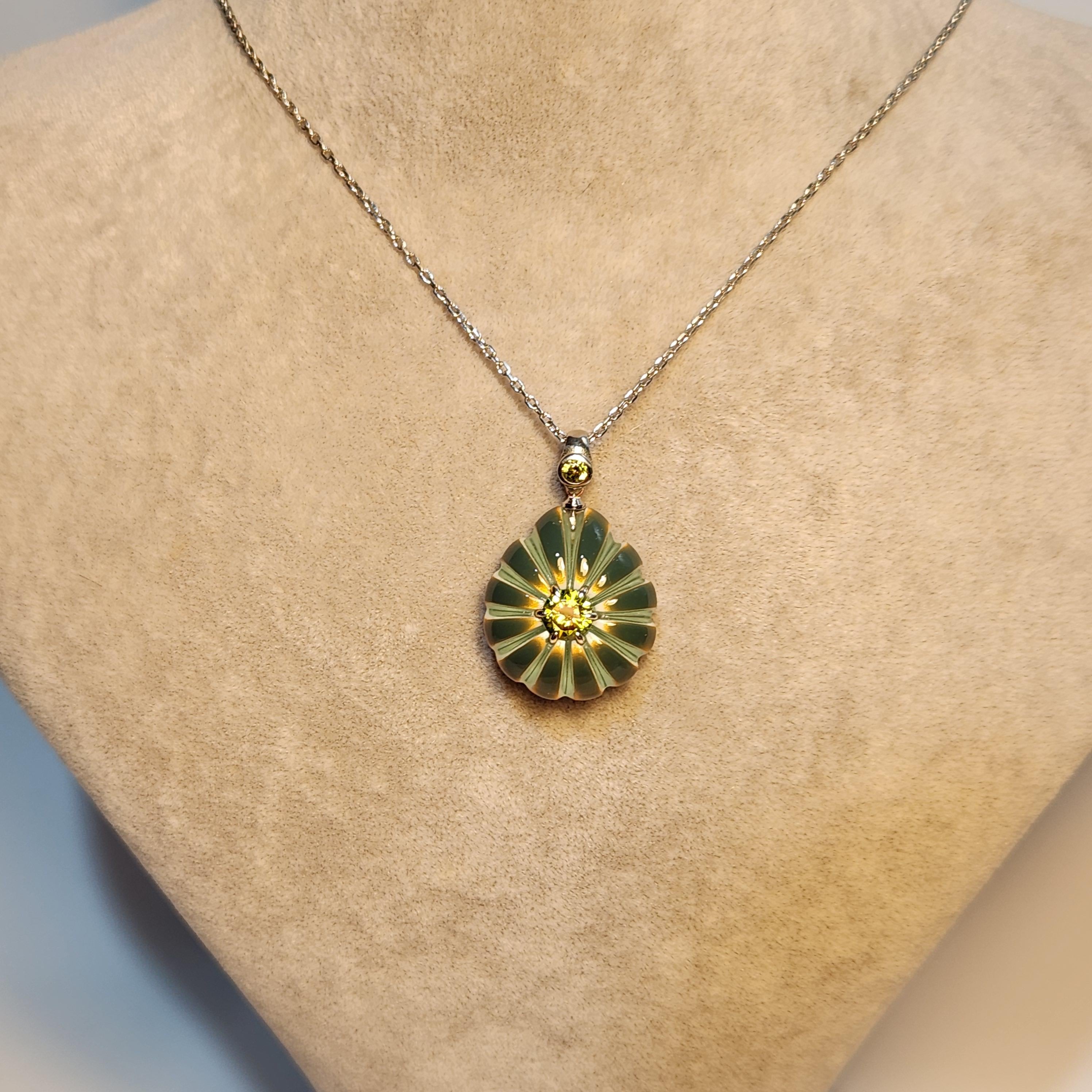 Zirkon Taşlı Epoksi Gümüş Kolye