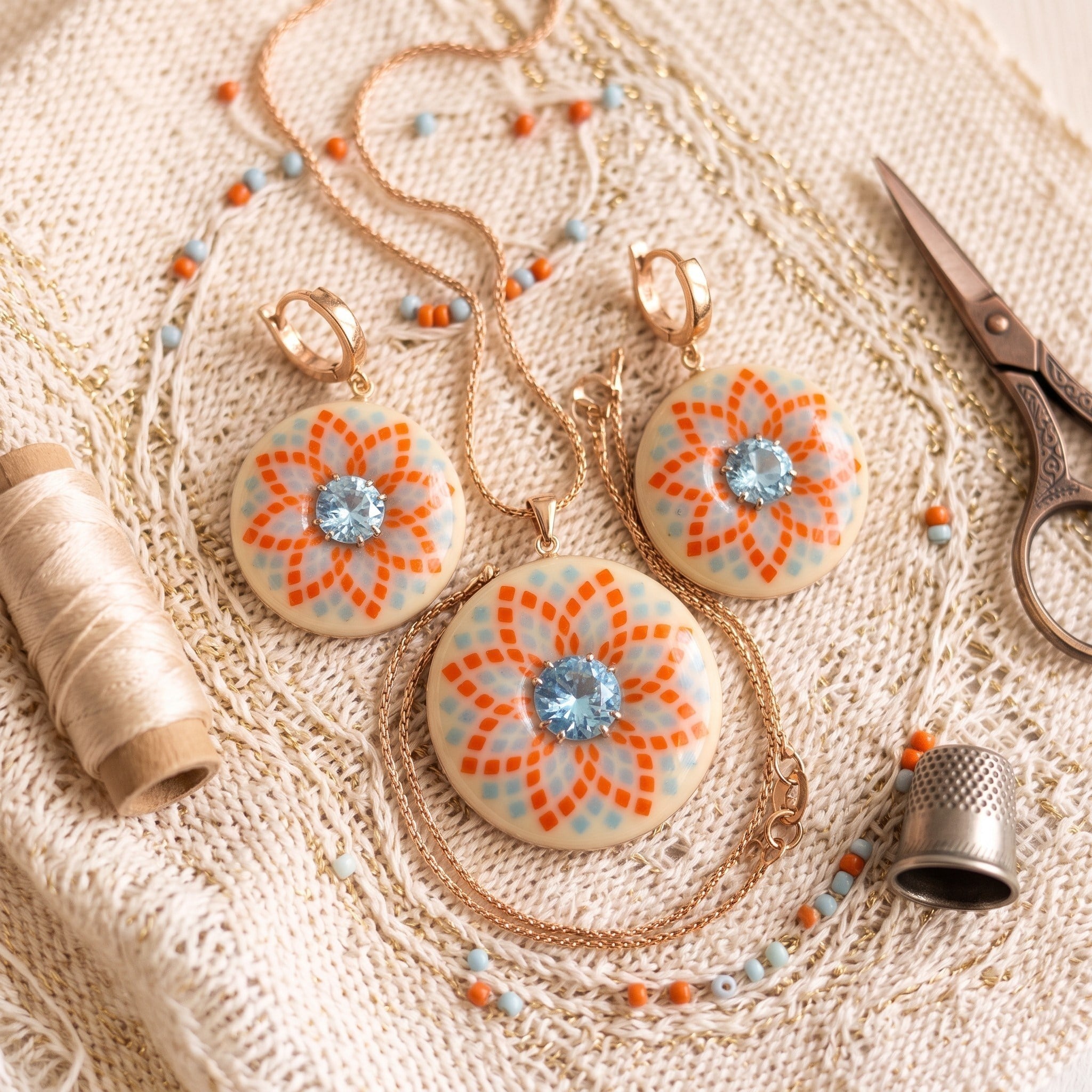 Zirkon Taşlı Epoksi Gümüş Set
