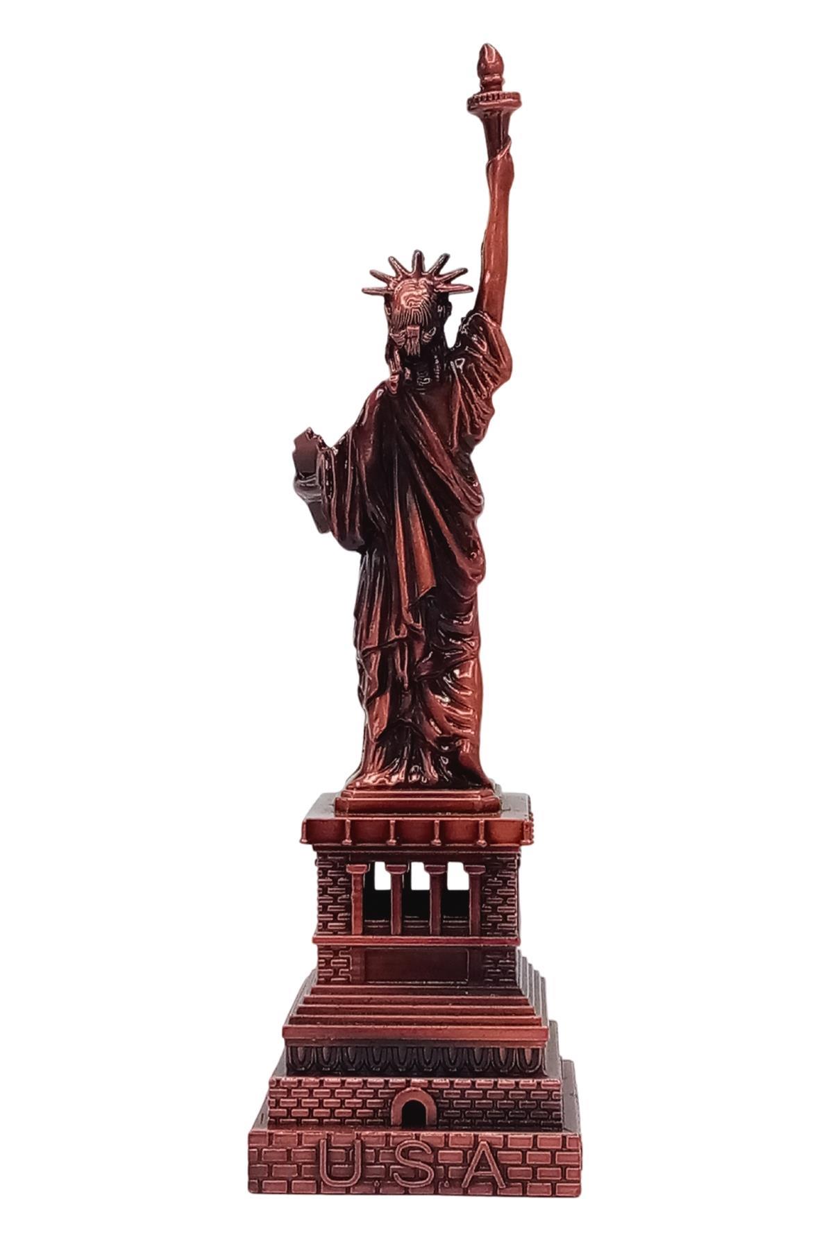 Amerika Birleşik DevletleriDünyadan HediyelerDNY-HD100847Keskin Hediyelik Eşya Ve TekstilVintage Metal USA Özgürlük Heykeli Biblo Antik Bakır 15 cm