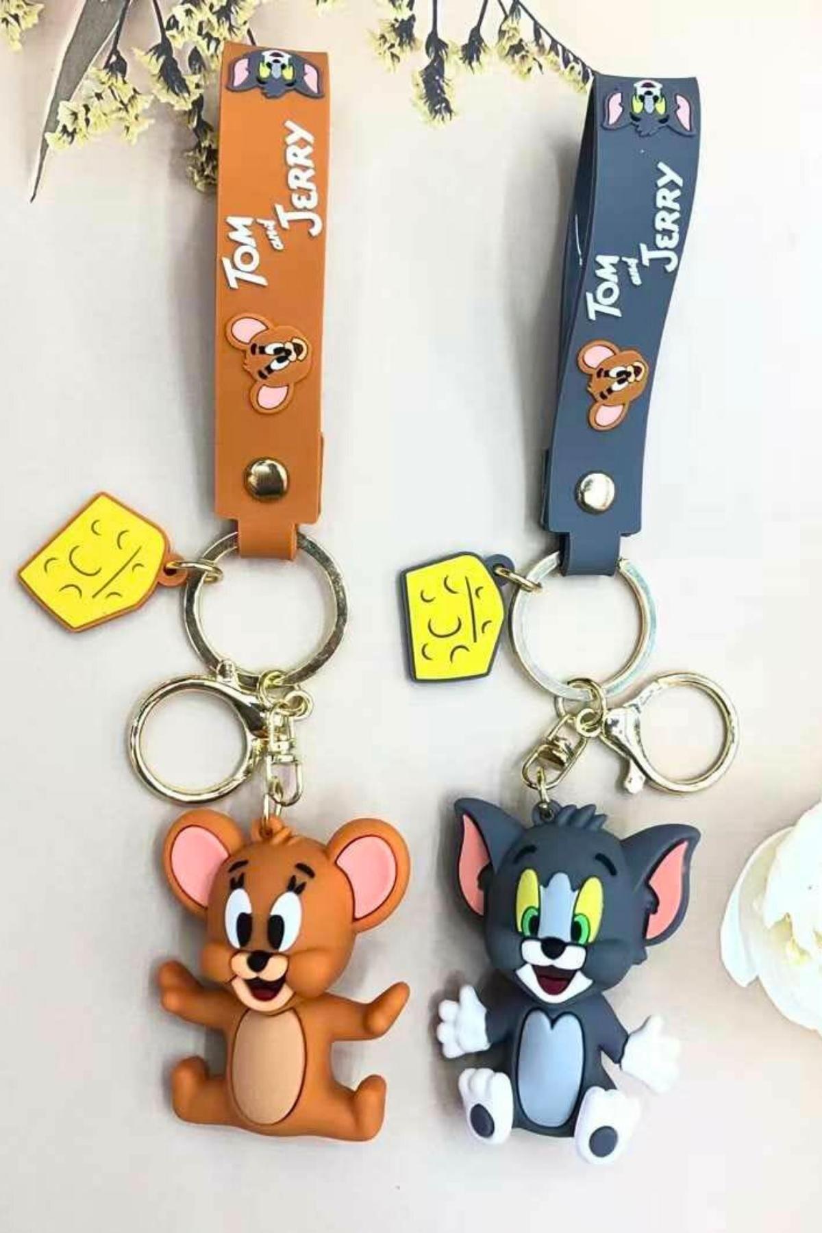 Amerika Birleşik DevletleriDünyadan HediyelerDNY-HD100628Keskin Hediyelik Eşya Ve TekstilTom ve Jerry 3D Karakter İkili Silikon Anahtarlık