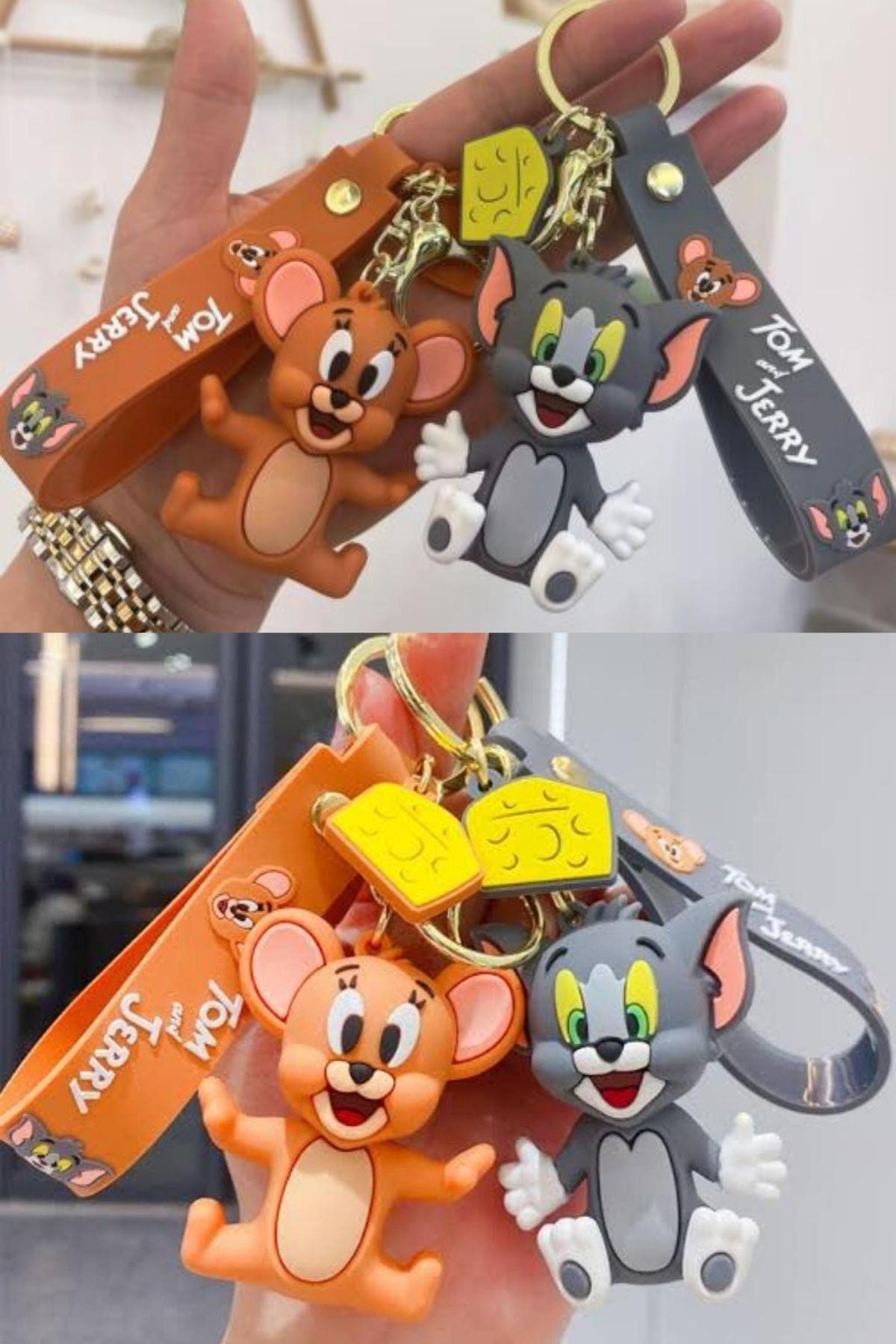 Amerika Birleşik DevletleriDünyadan HediyelerDNY-HD100628Keskin Hediyelik Eşya Ve TekstilTom ve Jerry 3D Karakter İkili Silikon Anahtarlık