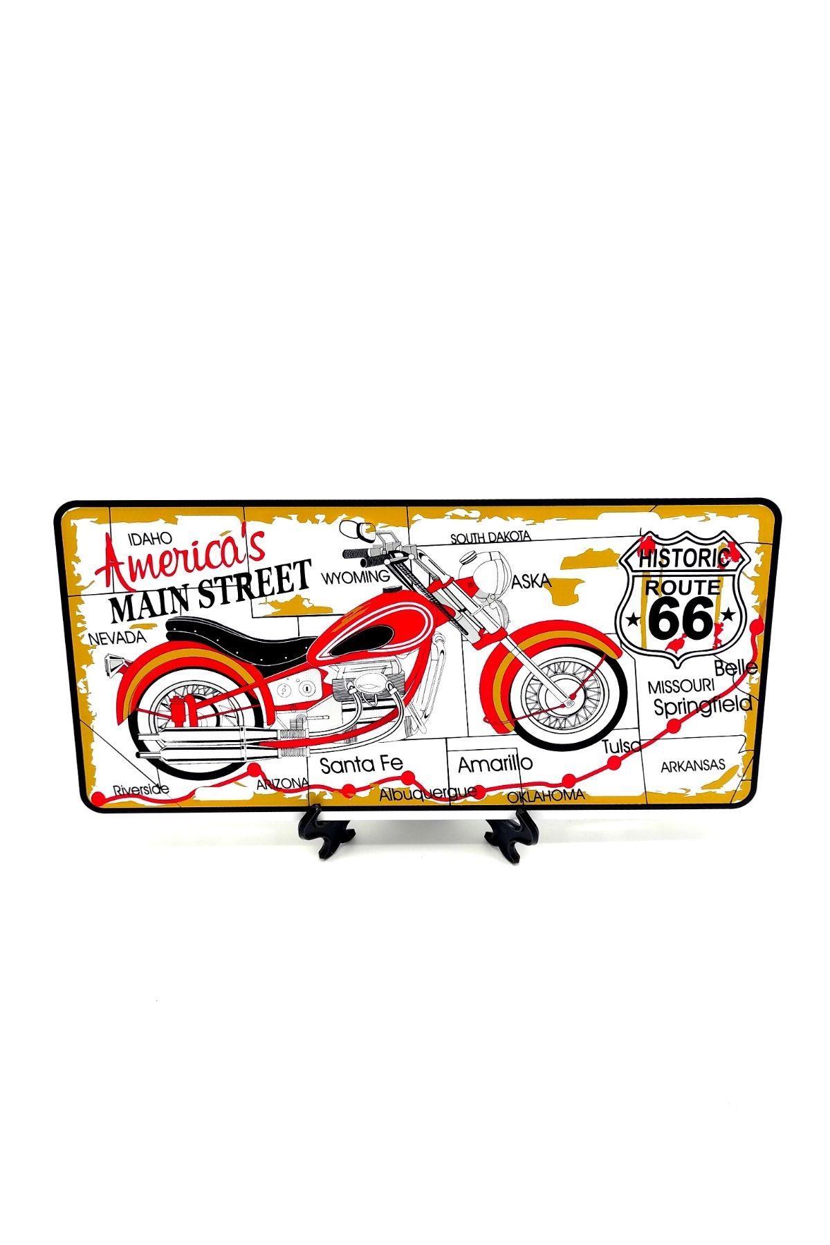 Amerika Birleşik DevletleriDünyadan HediyelerDNY-HD100119Keskin Hediyelik Eşya Ve TekstilDekoratif Plaka Americas Main Street Route66