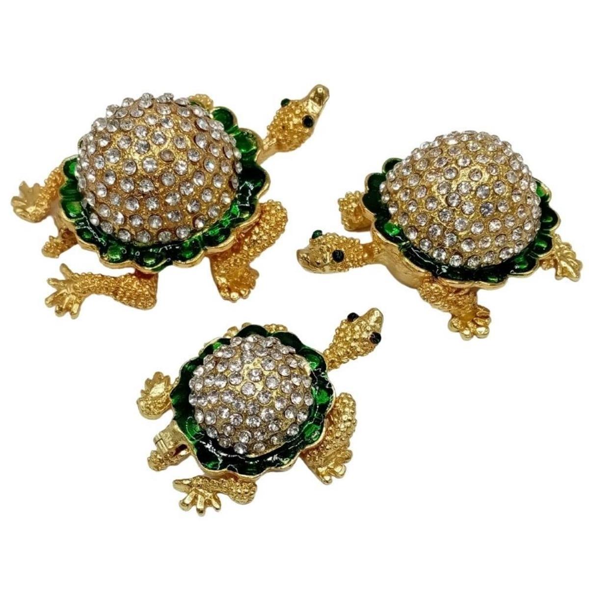 Amerika Birleşik DevletleriDünyadan HediyelerDNY-HD100456Keskin Hediyelik Eşya Ve TekstilSwarovski Taşlı Yeşil Kaplumbağa Mücevher Kutusu Üçlü Set