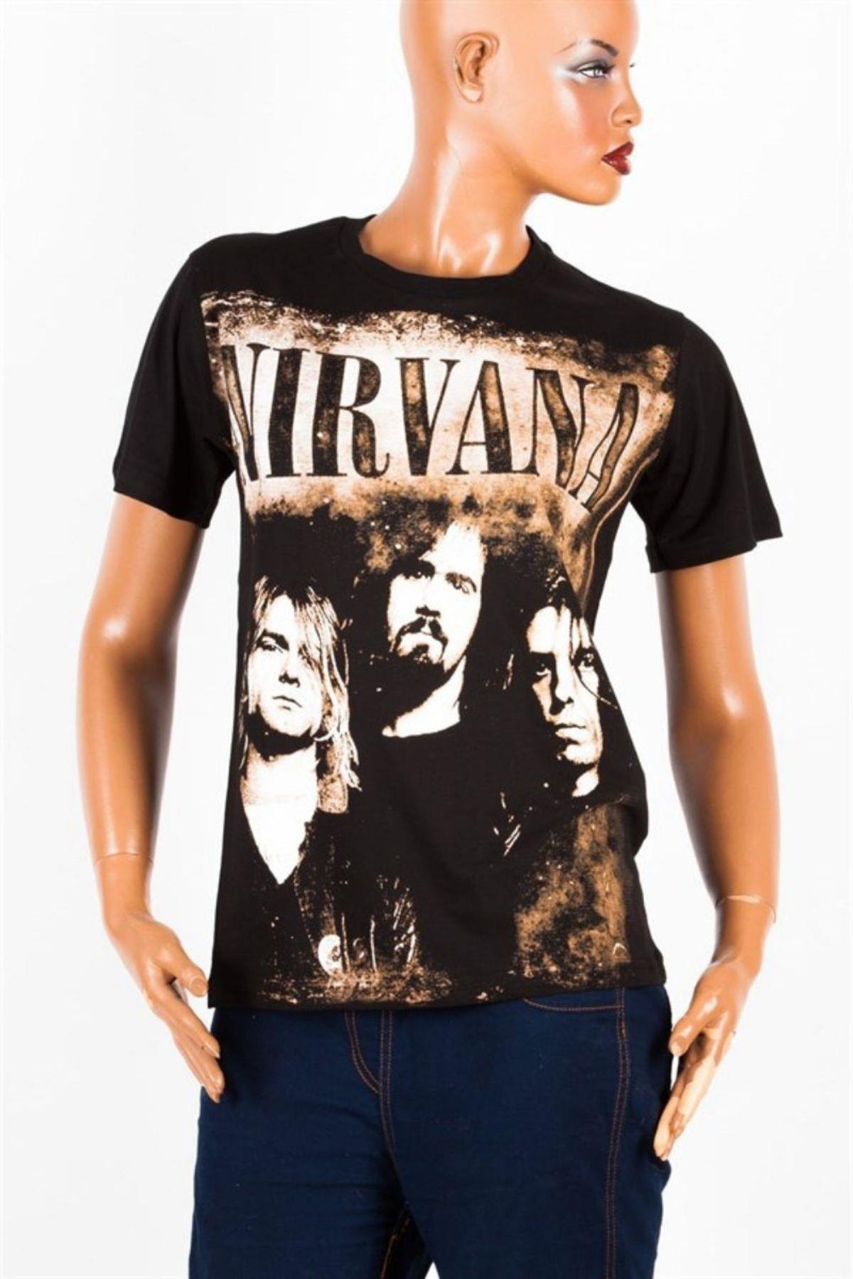 Amerika Birleşik DevletleriDünyadan HediyelerDNY-HD100071Keskin Hediyelik Eşya Ve TekstilNirvana Müzik Grubu Unisex Pamuklu Regular Fit Tişört X-Large