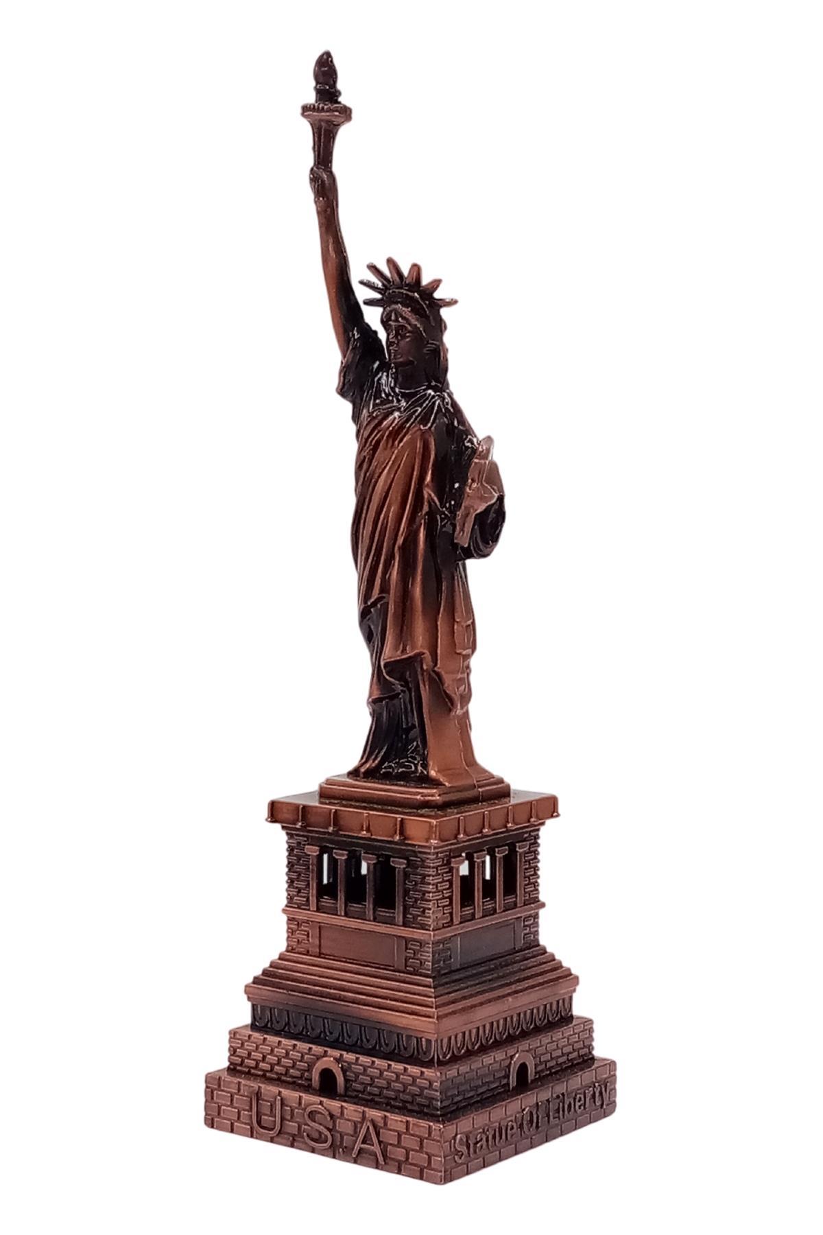 Amerika Birleşik DevletleriDünyadan HediyelerDNY-HD100847Keskin Hediyelik Eşya Ve TekstilVintage Metal USA Özgürlük Heykeli Biblo Antik Bakır 15 cm