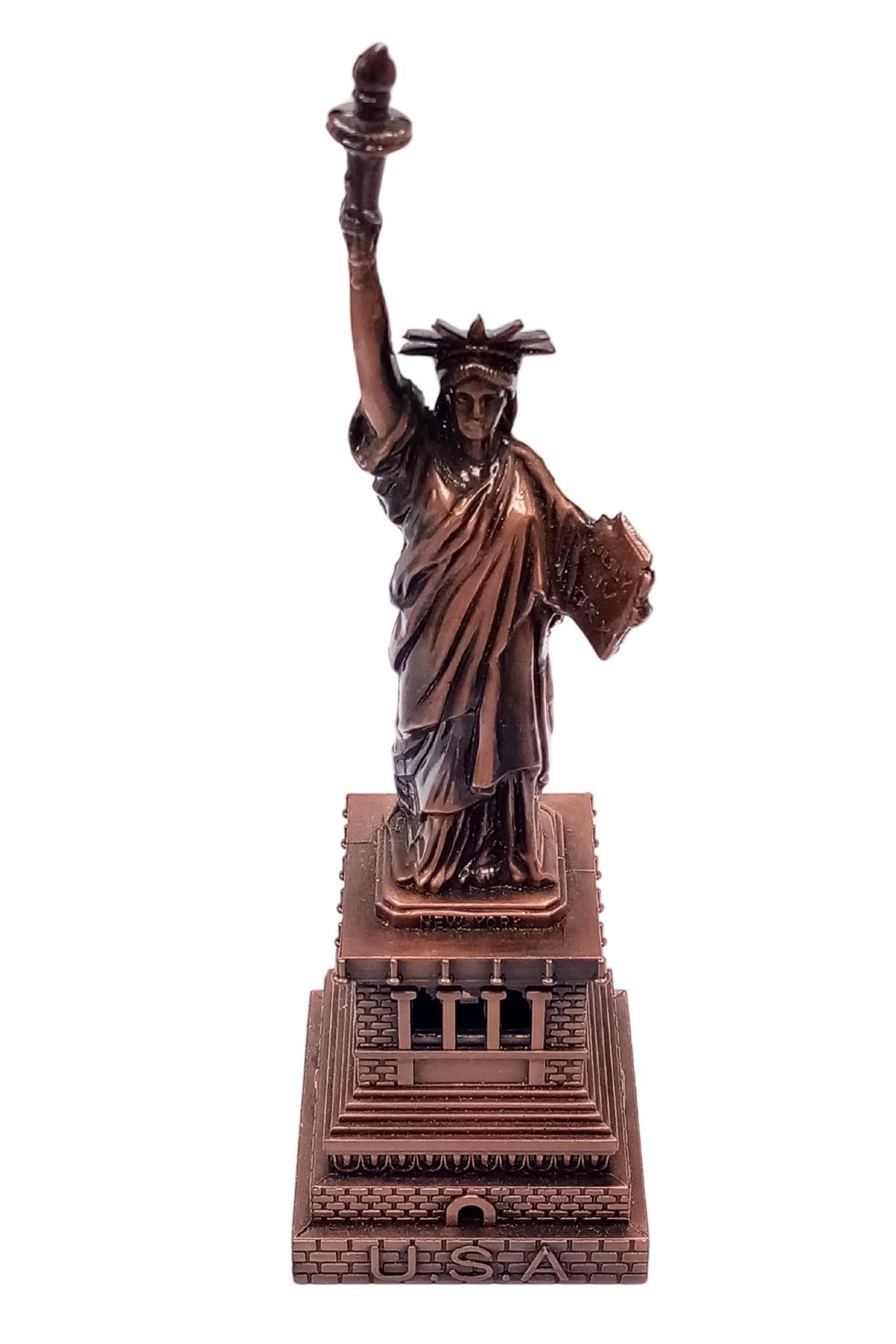 Amerika Birleşik DevletleriDünyadan HediyelerDNY-HD100849Keskin Hediyelik Eşya Ve TekstilVintage Metal USA Özgürlük Heykeli Biblo Antik Bakır 18 cm