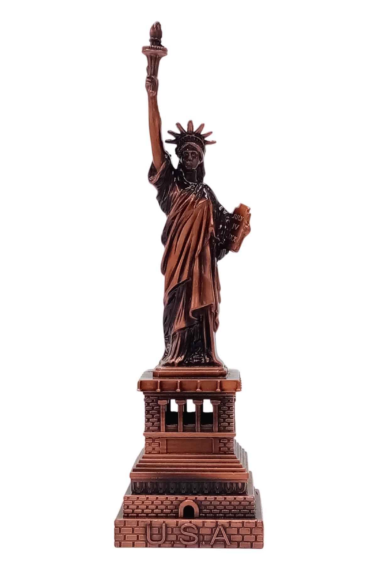 Amerika Birleşik DevletleriDünyadan HediyelerDNY-HD100847Keskin Hediyelik Eşya Ve TekstilVintage Metal USA Özgürlük Heykeli Biblo Antik Bakır 15 cm