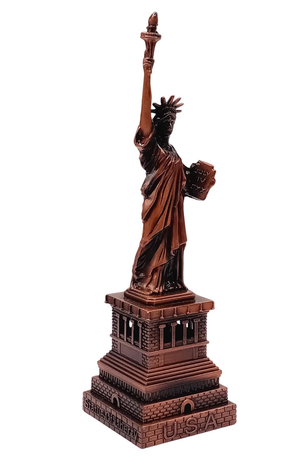 Amerika Birleşik DevletleriDünyadan HediyelerDNY-HD100847Keskin Hediyelik Eşya Ve TekstilVintage Metal USA Özgürlük Heykeli Biblo Antik Bakır 15 cm
