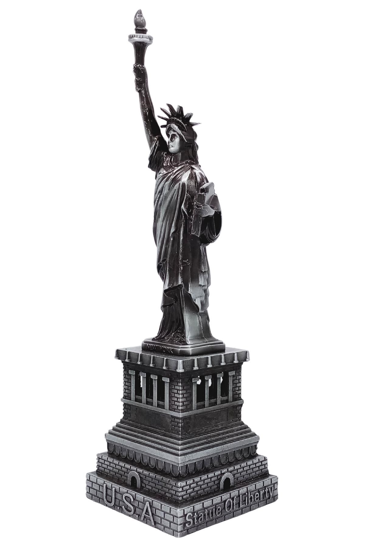 Amerika Birleşik DevletleriDünyadan HediyelerDNY-HDMTLGMS950Keskin Hediyelik Eşya Ve TekstilVintage Metal USA Özgürlük Heykeli Gümüş 32 cm