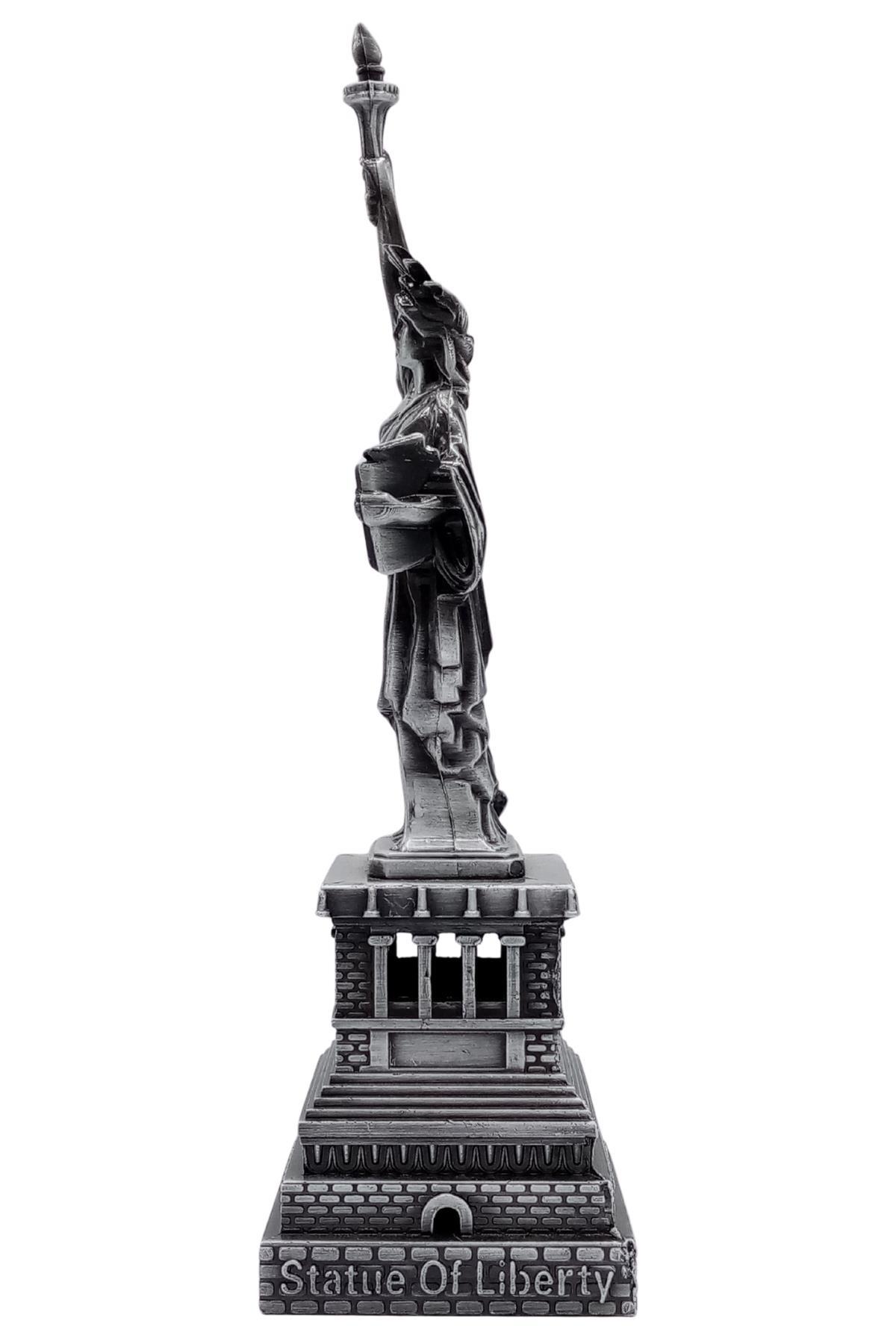 Amerika Birleşik DevletleriDünyadan HediyelerDNY-HDY1685Keskin Hediyelik Eşya Ve TekstilMetal Özgürlük Heykeli Gümüş Vintage Dekor USA 25cm