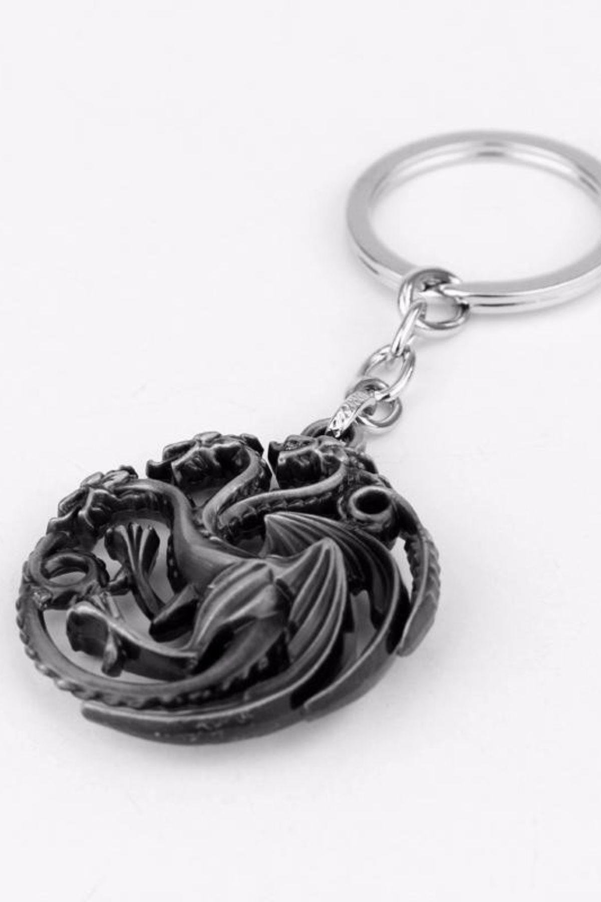 Amerika Birleşik DevletleriDünyadan HediyelerDNY-HD100355Keskin Hediyelik Eşya Ve TekstilGame Of Thrones Targaryen 3 Başlı Ejderha Metal Anahtarlık