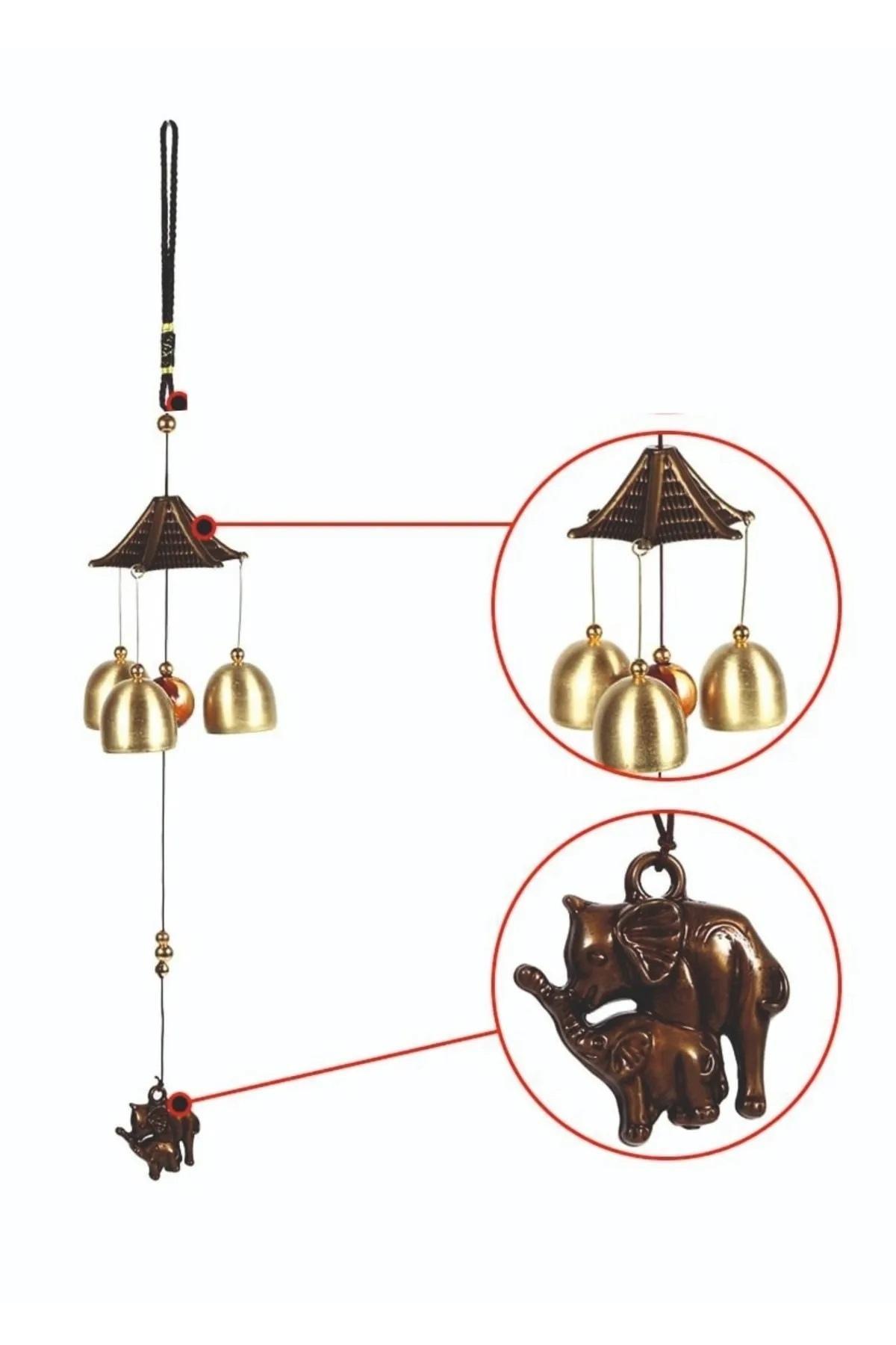 ÇinDünyadan HediyelerDNY-HD100581Keskin Hediyelik Eşya Ve TekstilFeng Shui Metal Rüzgar Çanı Bereket Filleri 3 Çan