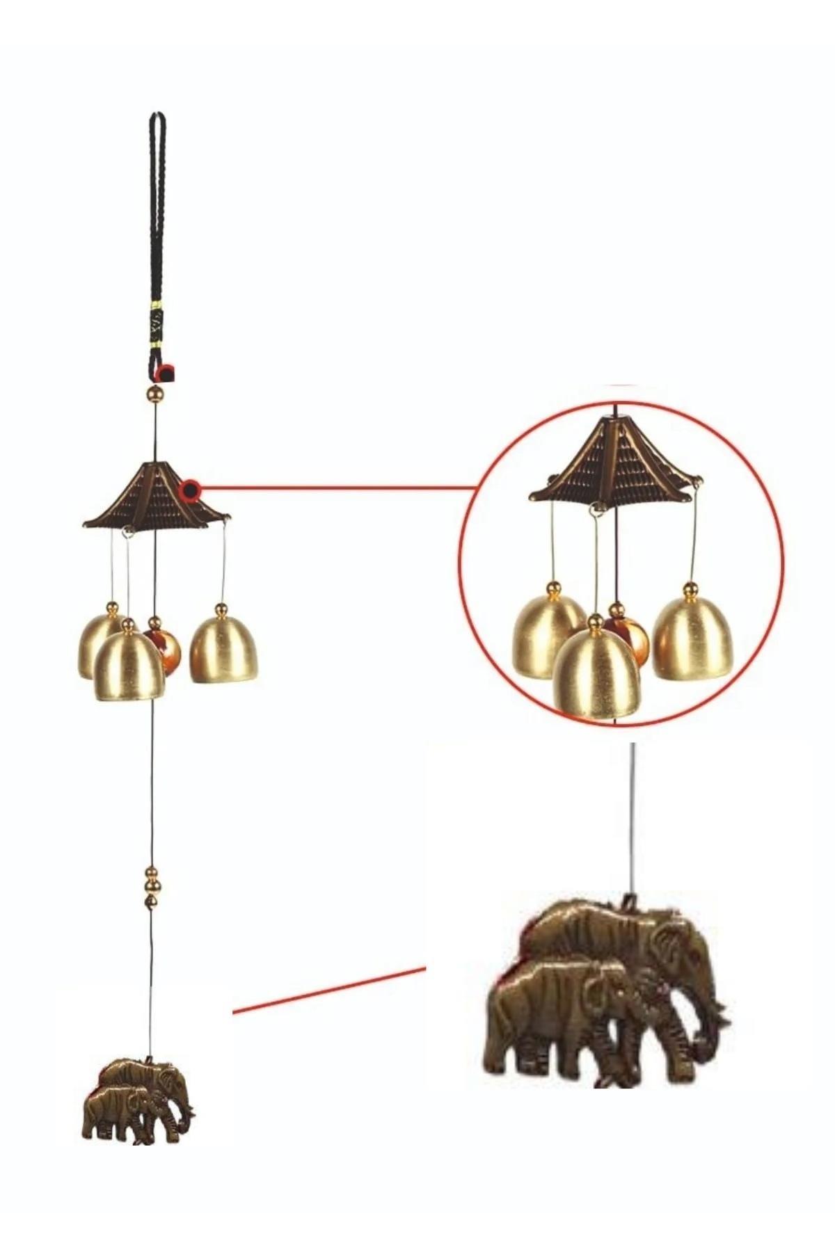 ÇinDünyadan HediyelerDNY-HD100581Keskin Hediyelik Eşya Ve TekstilFeng Shui Metal Rüzgar Çanı Bereket Filleri 3 Çan