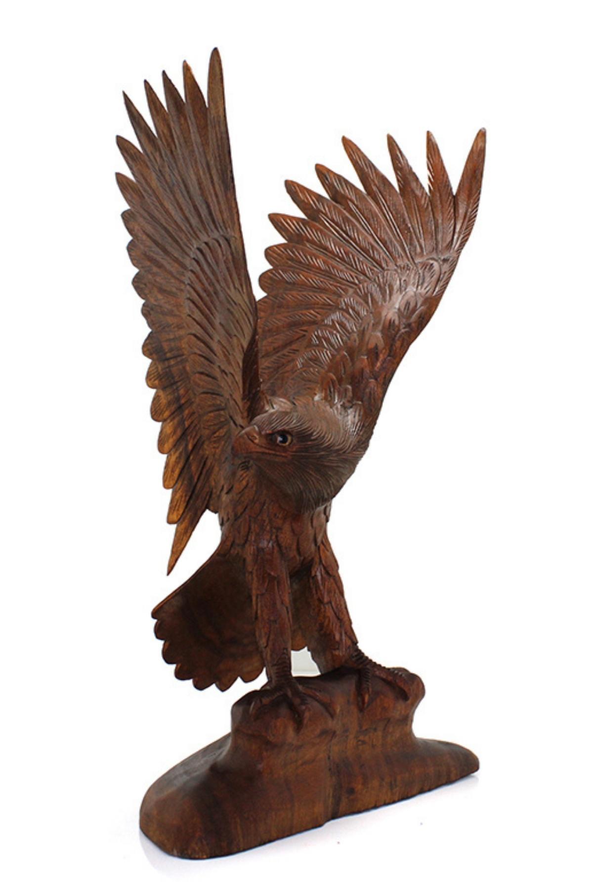EndonezyaDünyadan HediyelerOZ-TEAKFIL-30215Keskin Hediyelik Eşya Ve TekstilDekoratif Teak (Tik) Ağacı Kartal Biblo 50 cm El İşi