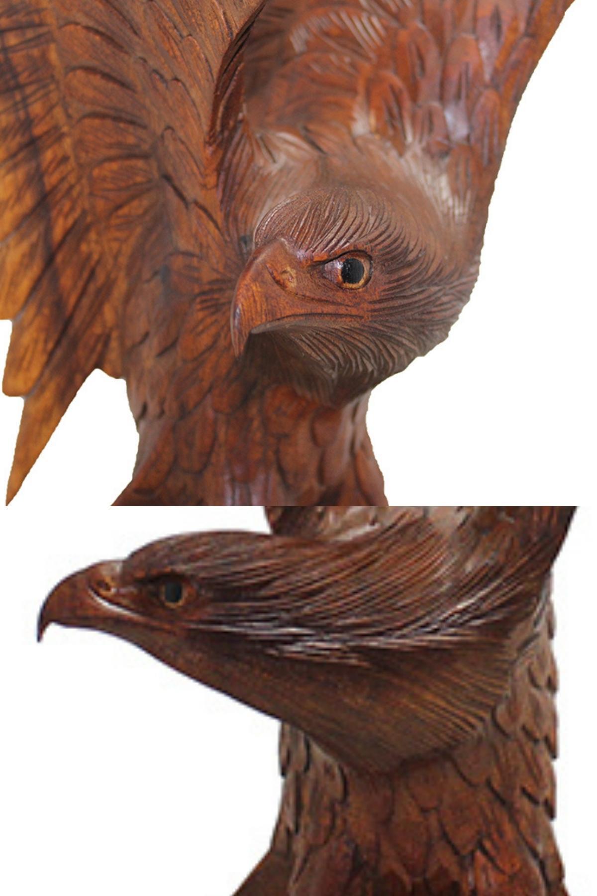 EndonezyaDünyadan HediyelerOZ-TEAKFIL-30215Keskin Hediyelik Eşya Ve TekstilDekoratif Teak (Tik) Ağacı Kartal Biblo 50 cm El İşi