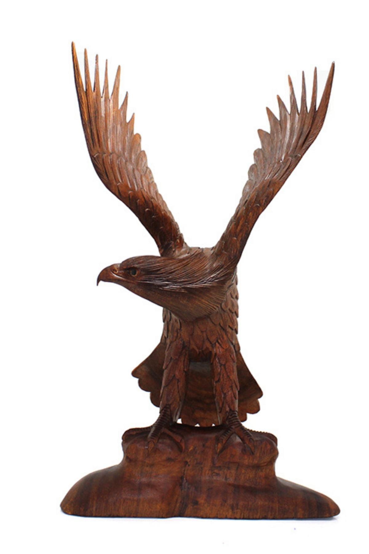 EndonezyaDünyadan HediyelerOZ-TEAKFIL-30215Keskin Hediyelik Eşya Ve TekstilDekoratif Teak (Tik) Ağacı Kartal Biblo 50 cm El İşi