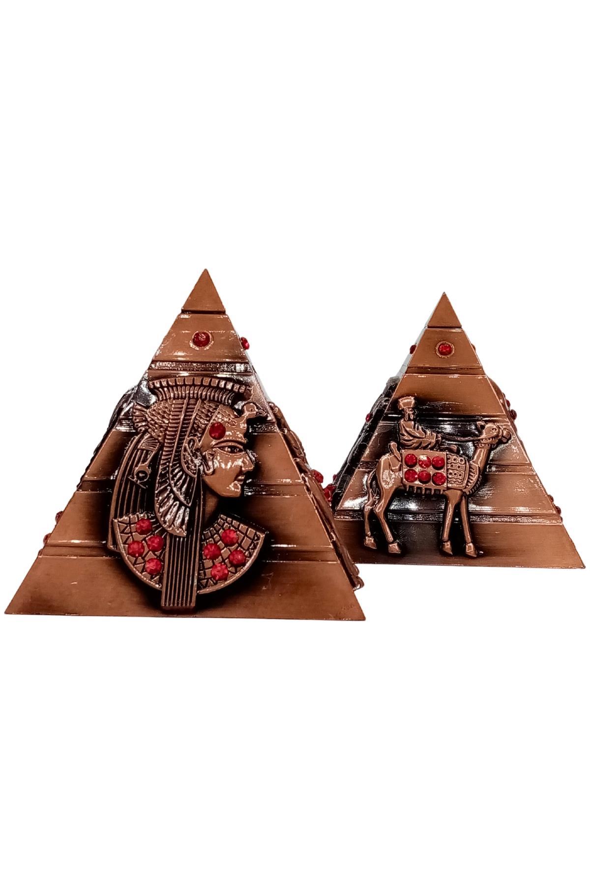 MısırDünyadan HediyelerDNY-HD101385Keskin Hediyelik Eşya Ve TekstilVintage Metal Mısır Piramidi Biblo Antik Bakır 8 cm
