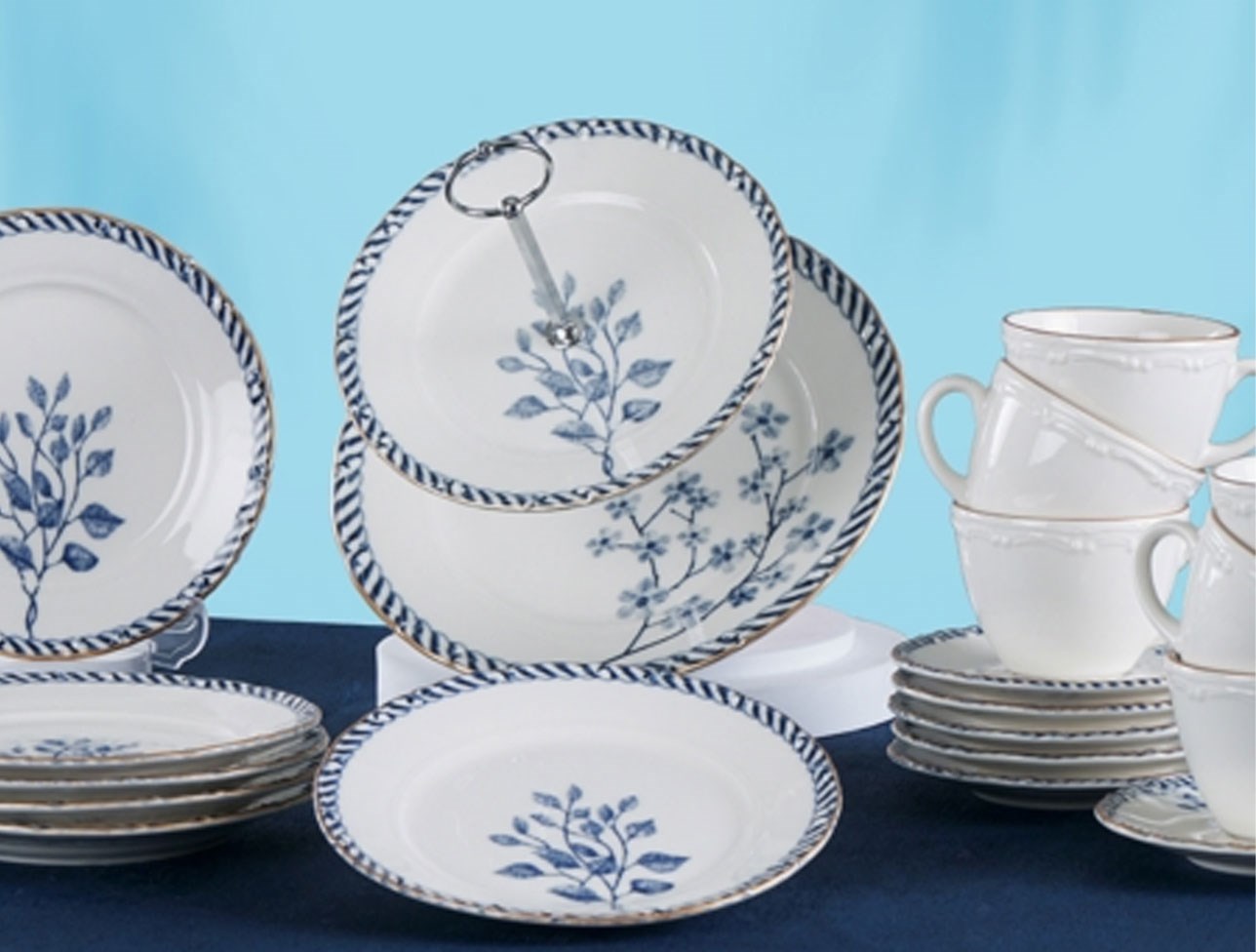 ACAR ELENA 19 PRÇ.ÇİÇEK DESEN PASTA SET