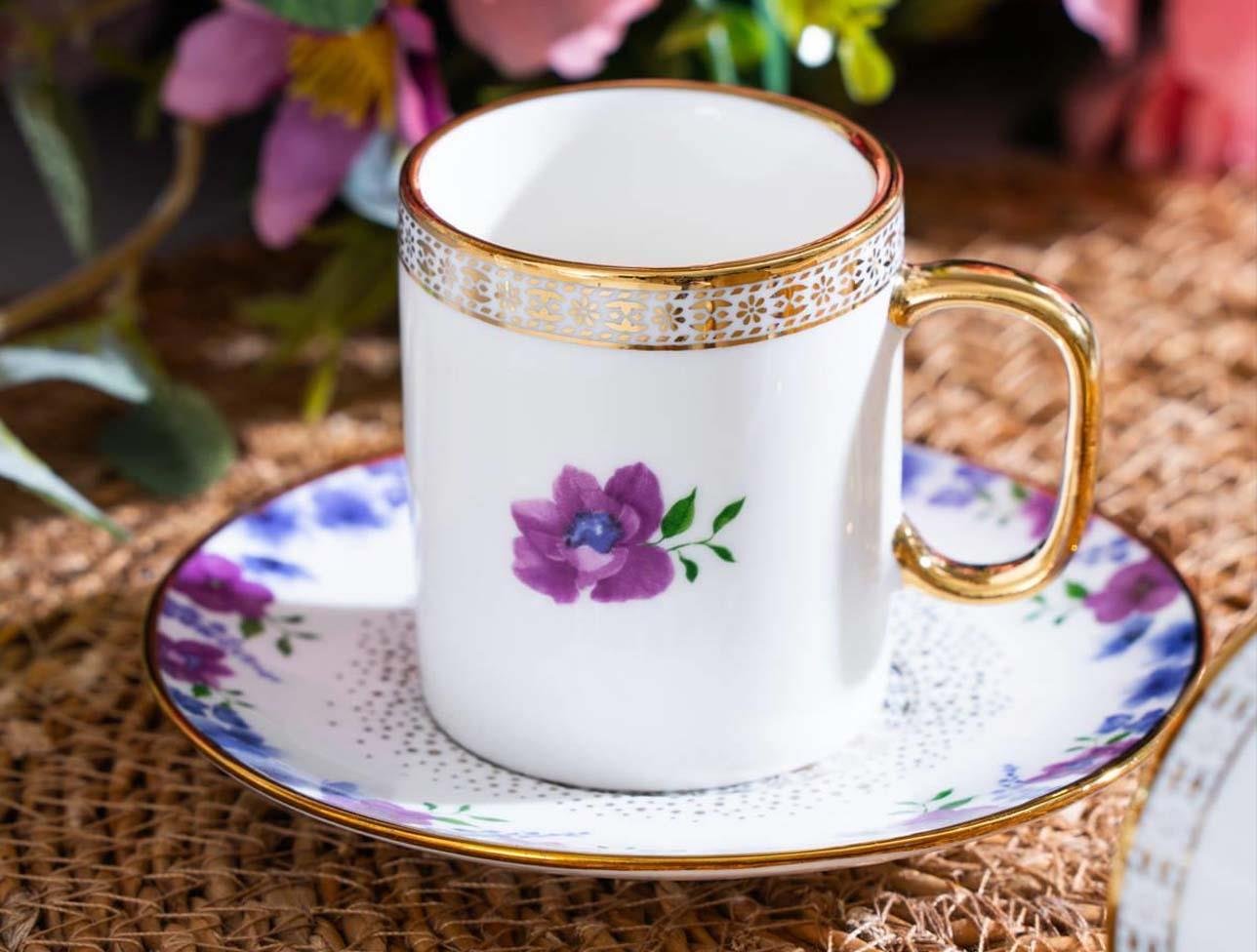 ACAR KAI 6901 ÇİÇEK DES. PORSELEN KAHVE SETİ 2 Lİ