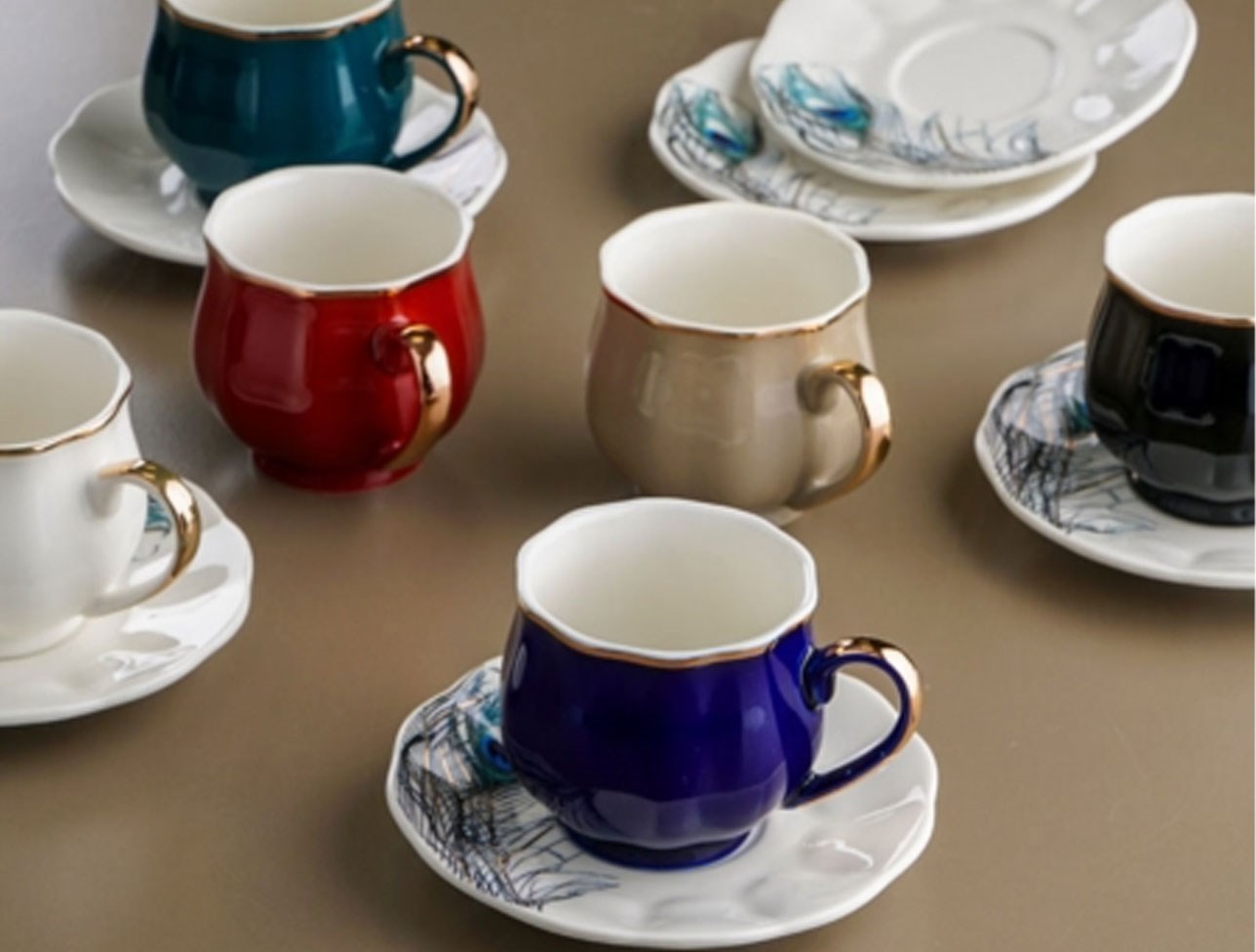 ACAR PORSELEN 6 LI ÇAY FİNCAN TAKIMI