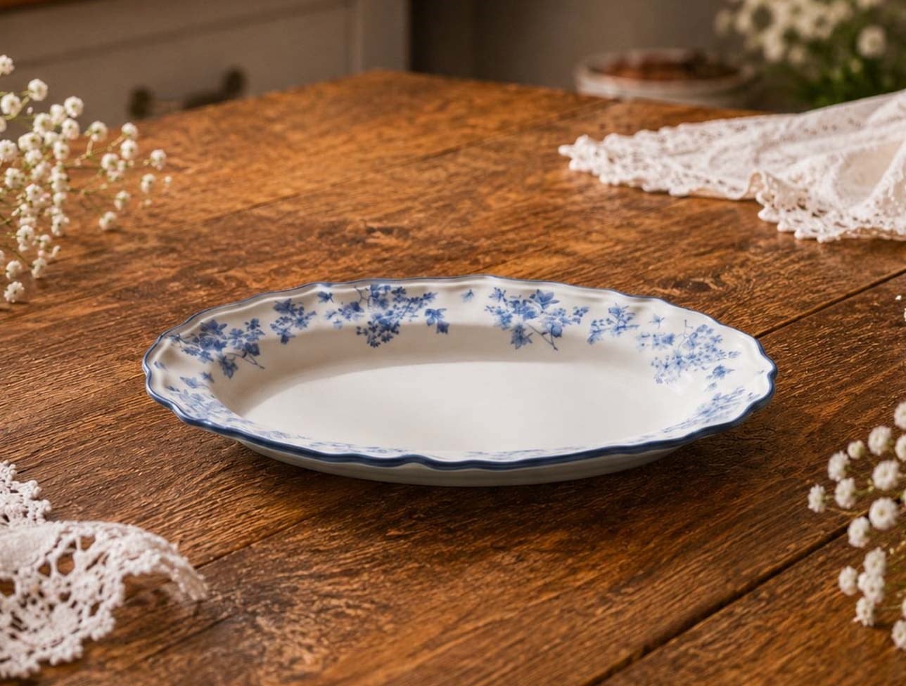 ACAR VİNTAGE GARDEN OVAL TABAK CHR-09556