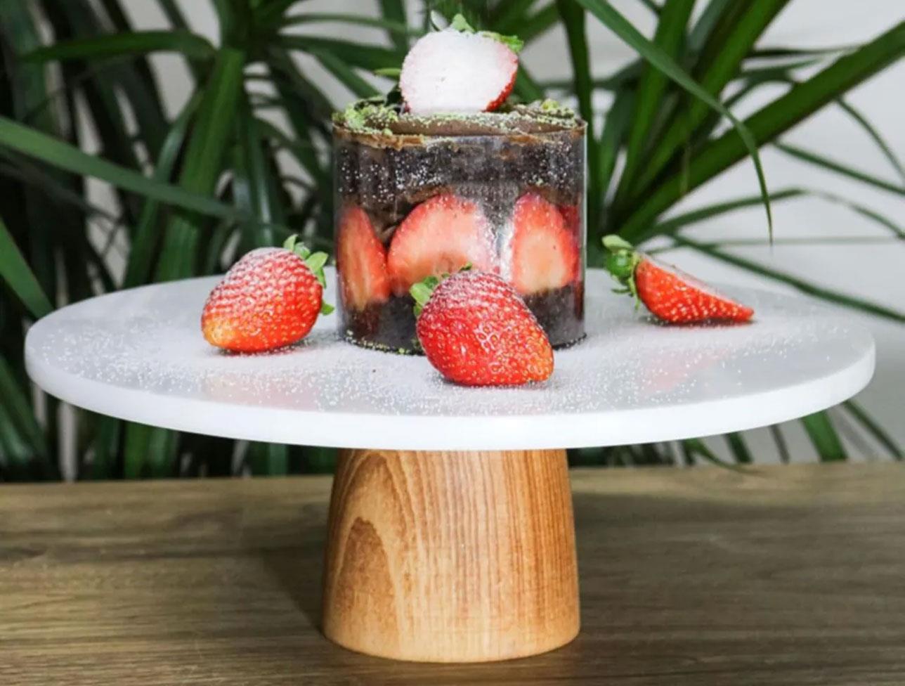 AHŞAP AYAKLI YUV. MERMER KEK STANDI 19 CM FR-1019